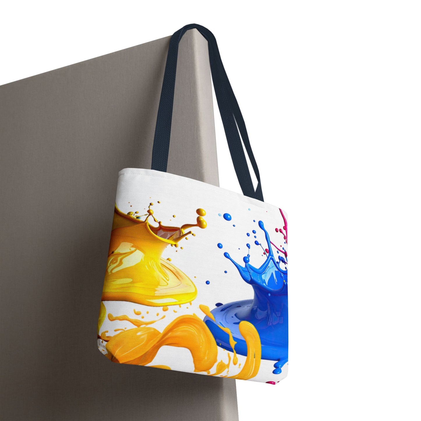 Color Splash Tote Bag – Vibrant Blue & Yellow Paint Splash All-Over Print