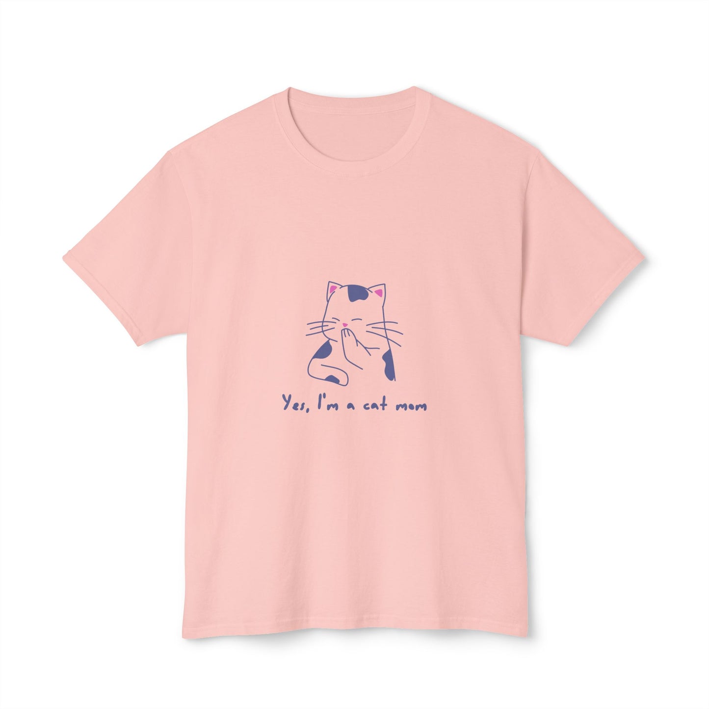 Cat Mom T-Shirt — Cute Minimal Cat Illustration with “Yes, I’m a cat mom”