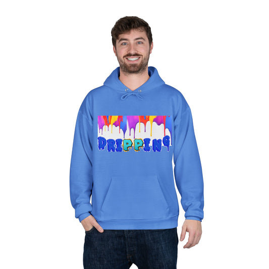 Dripping Rainbow Graphic Hoodie — "Dripping" Colorful Paint Design