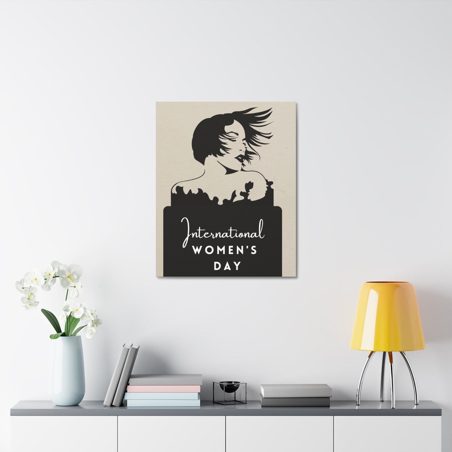 International Women’s Day Canvas Wall Art — Feminine Silhouette Stretched Canvas