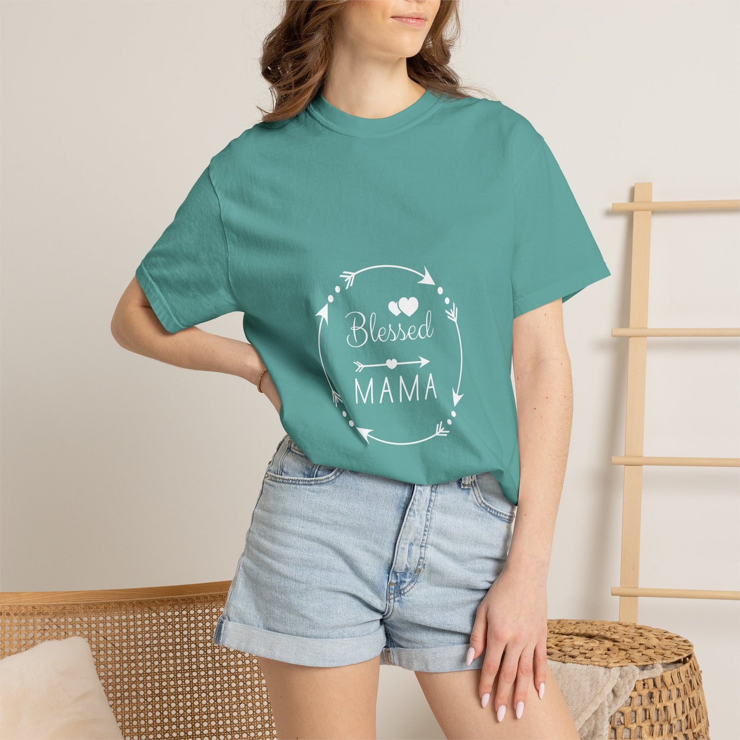 Blessed Mama T-Shirt – Floral Wreath Mother's Day Gift