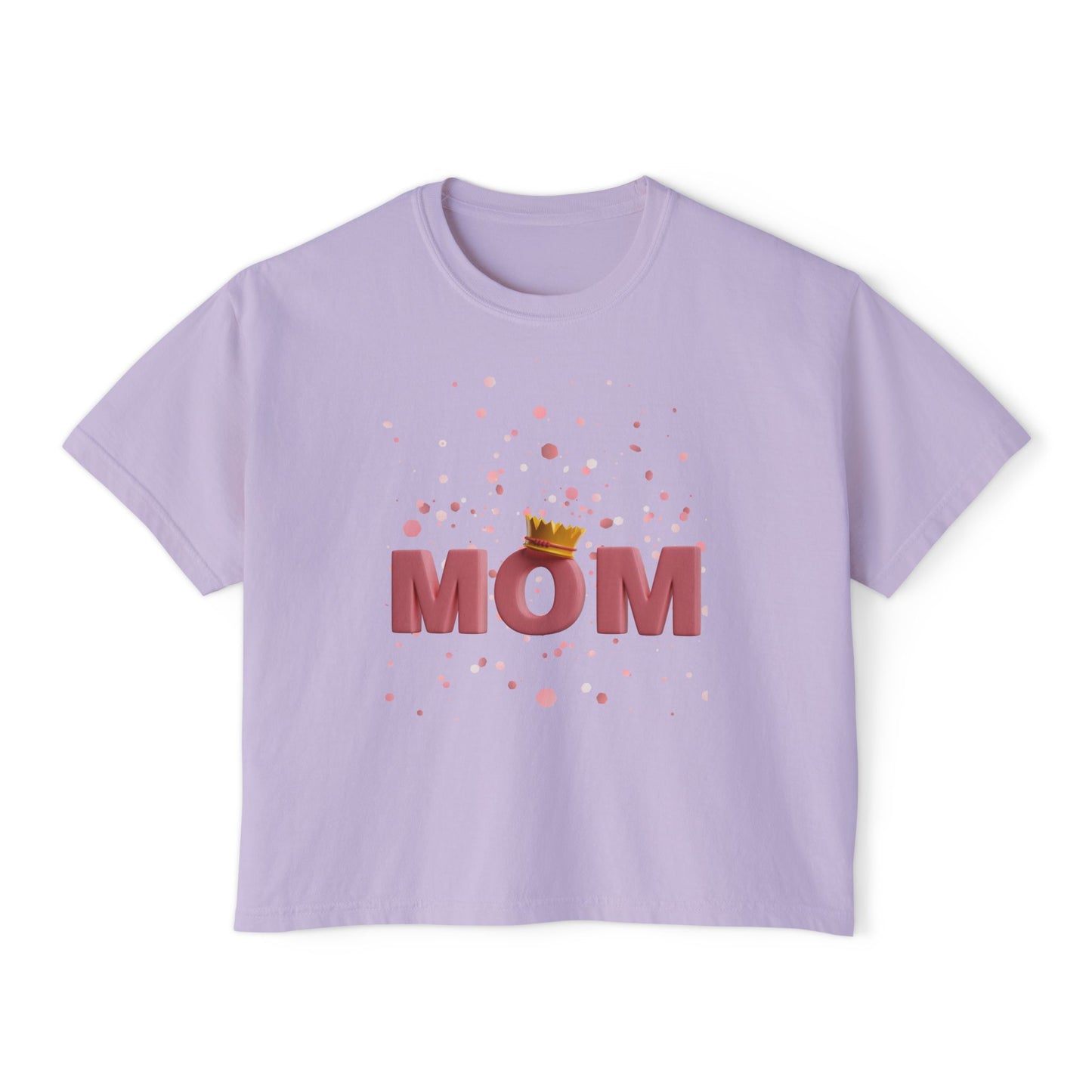Mom Crown Boxy Tee - Stylish Women's T-Shirt for Mother's Day