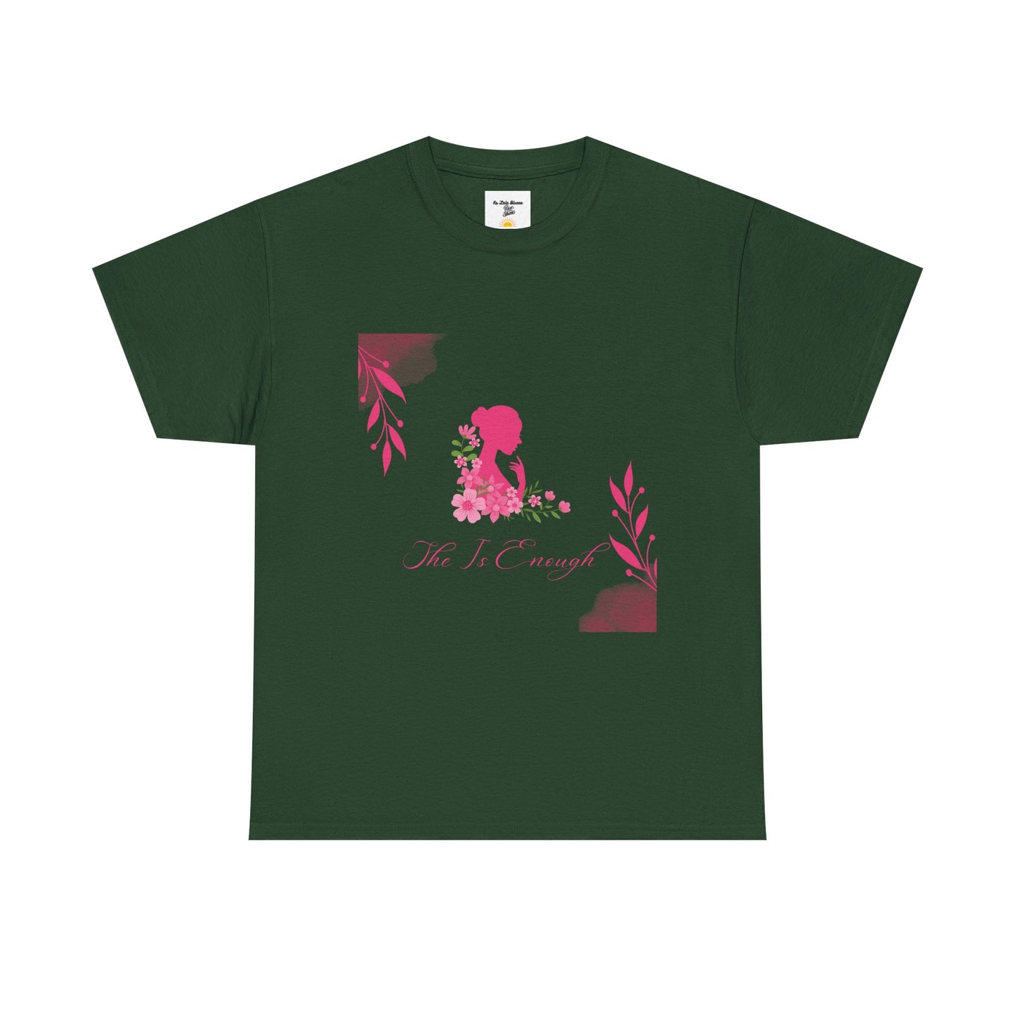 Floral Silhouette Tee — "She Is Enough" Inspirational Women's Shirt