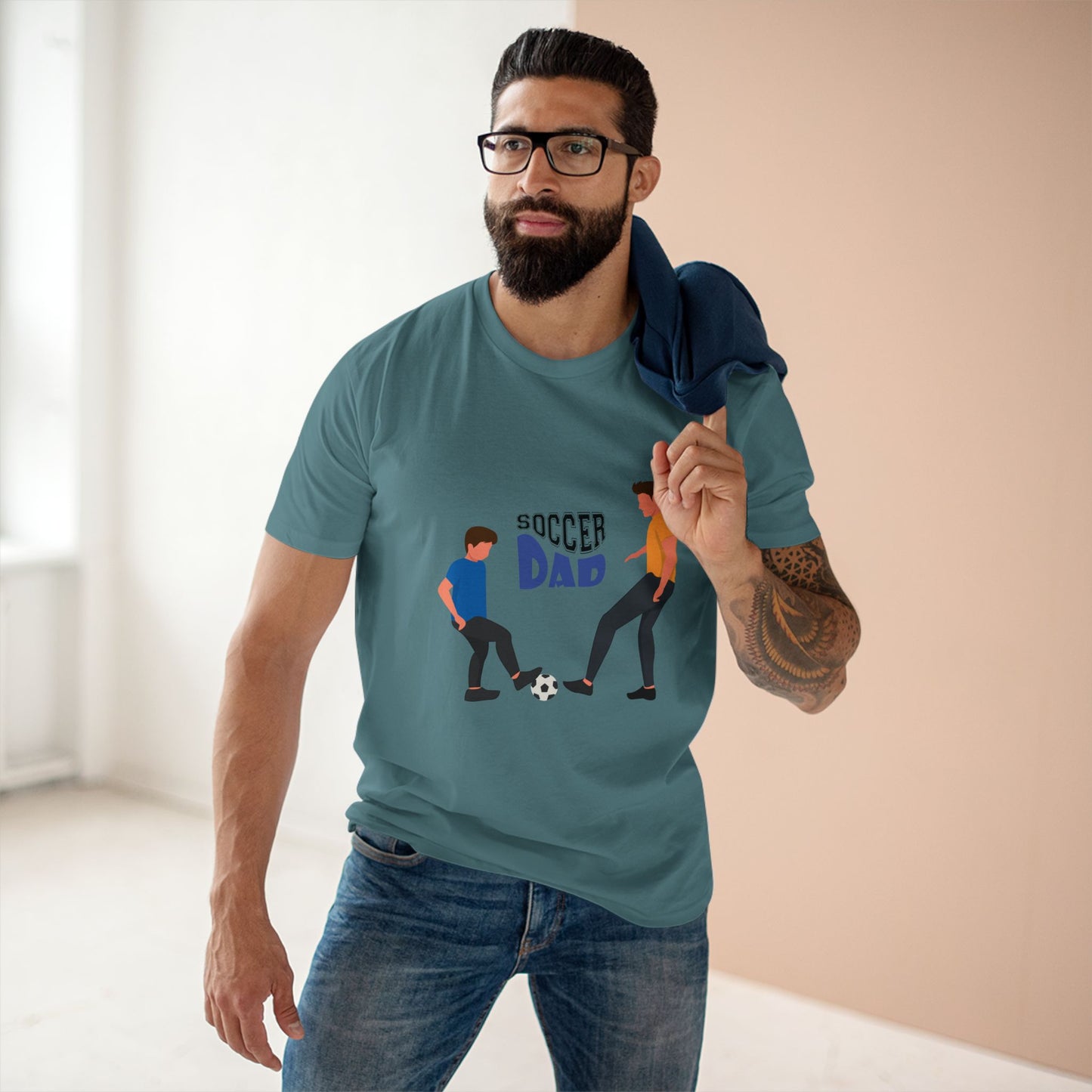 Soccer Dad T‑Shirt — Father & Child Playing Soccer Graphic Tee