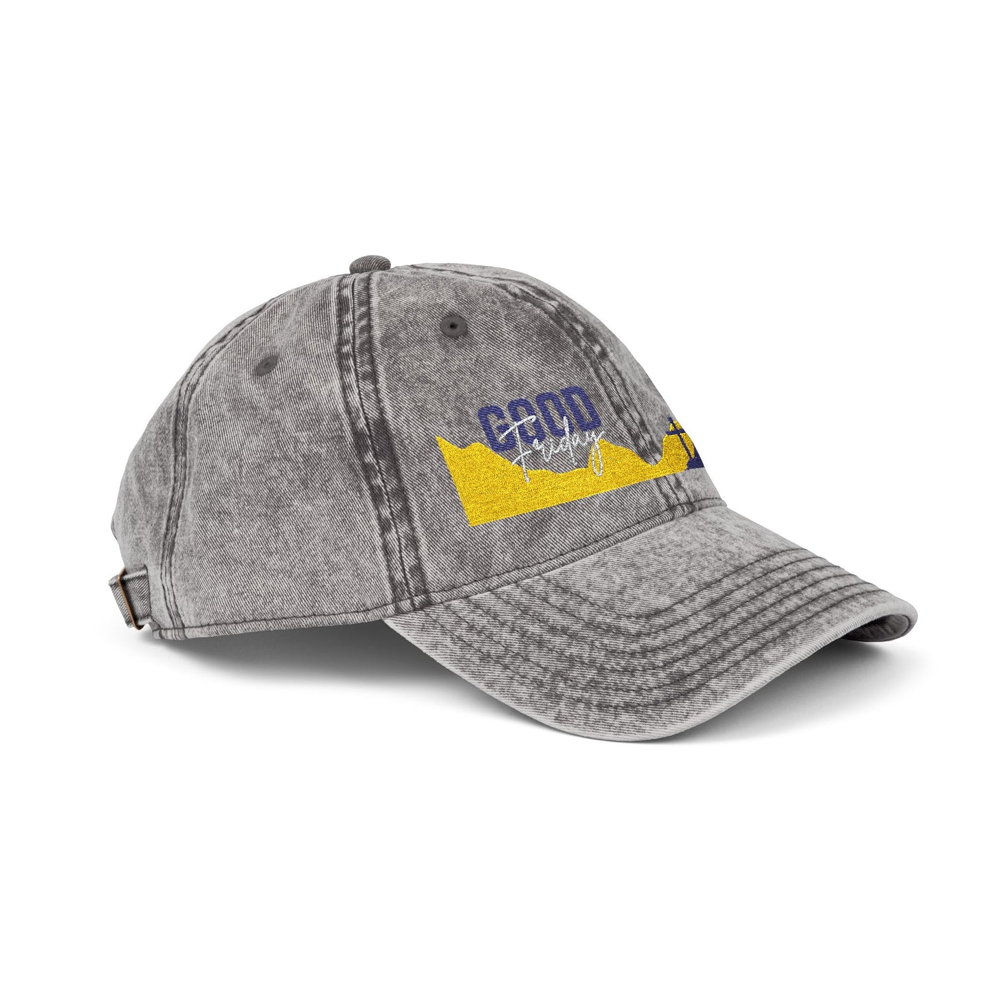 Vintage Embroidered Cap - 'Good Vibes' Distressed Dad Hat