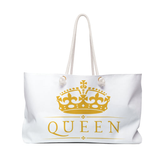 Queen Crown Weekender Bag — Gold Regal Travel Tote