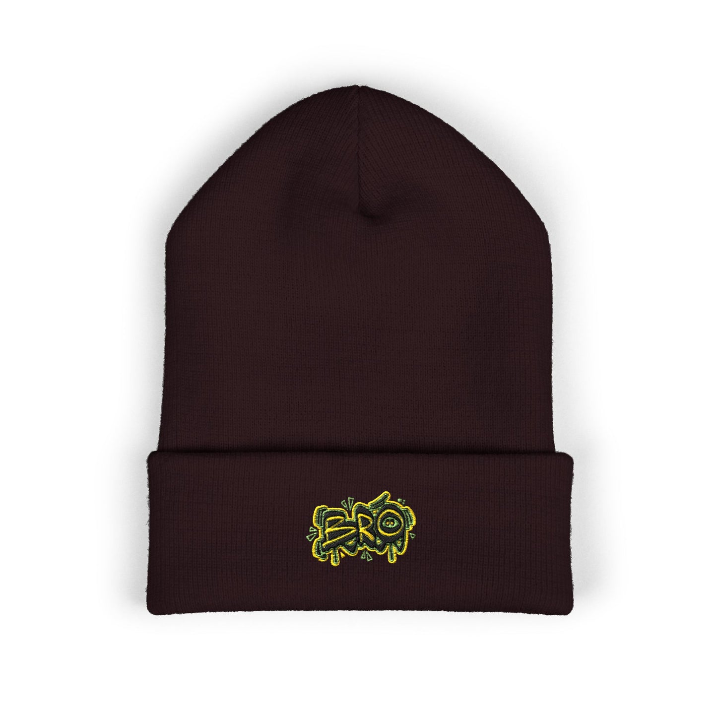 Embroidered 'Zero' Street Art Cuffed Beanie — Cozy Urban Knit Hat