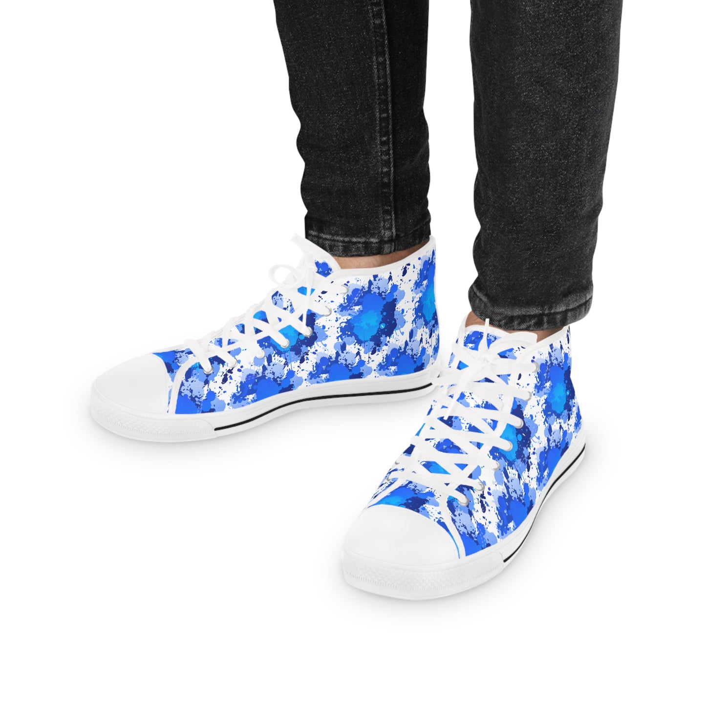 Blue Cloud Tie-Dye High Top Sneakers