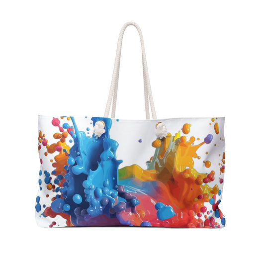 Color Splash Weekender Bag — Vibrant Paint Splash Travel Tote