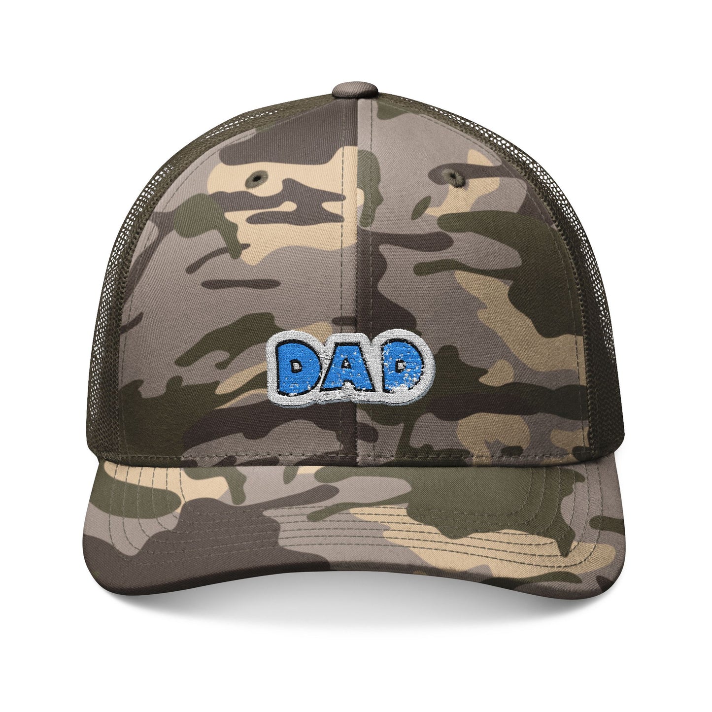 Camouflage Trucker Hat — Embroidered "DAD" Patch