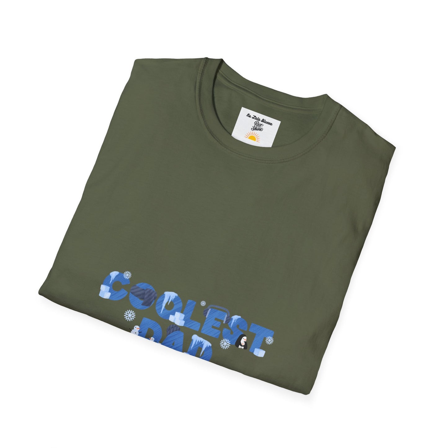 Coolest Dad T-Shirt — Blue Pattern "Coolest Dad" Graphic Tee