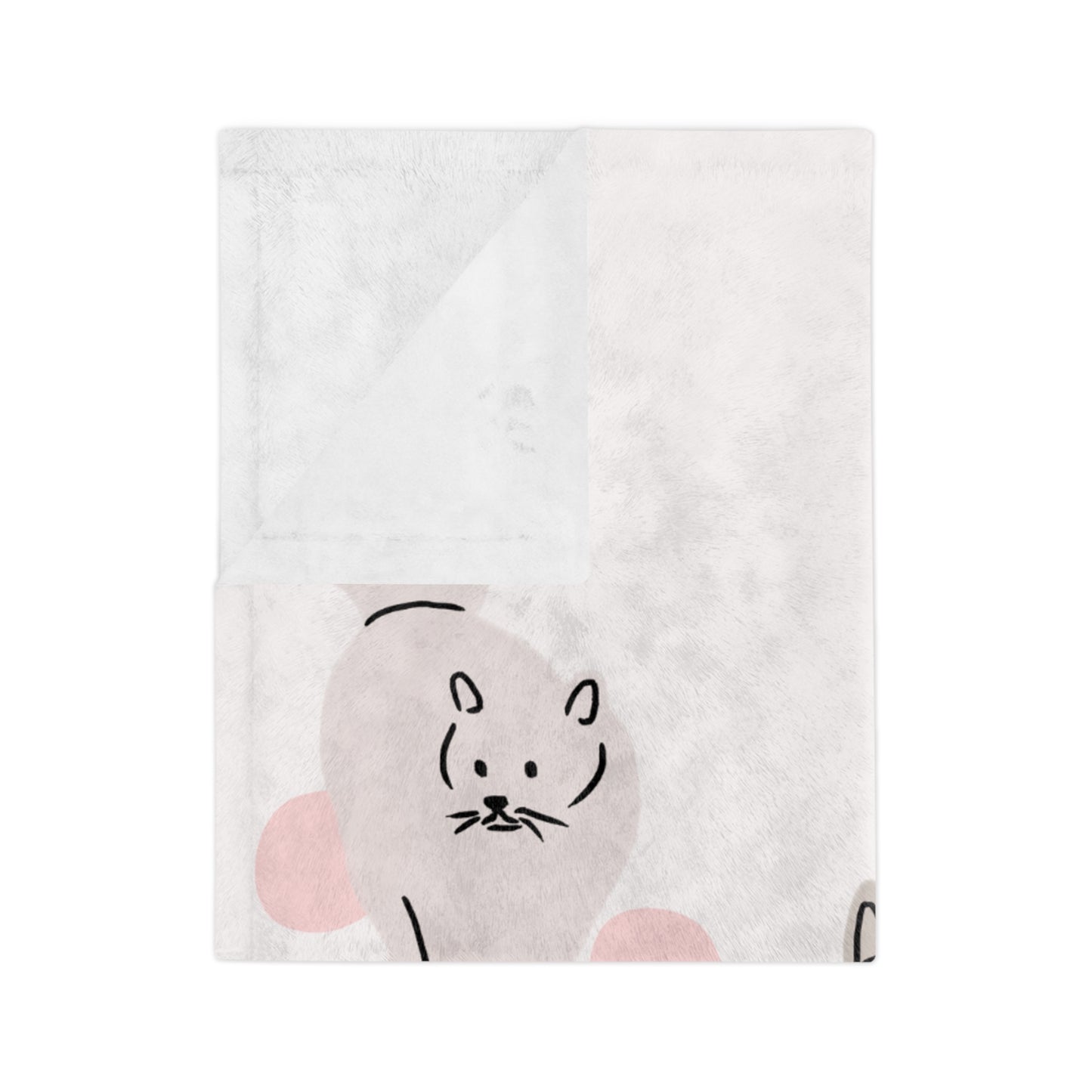 Cute Pastel Cat Pattern Velveteen Microfiber Blanket — Cozy Kitten Throw for Cat Lovers