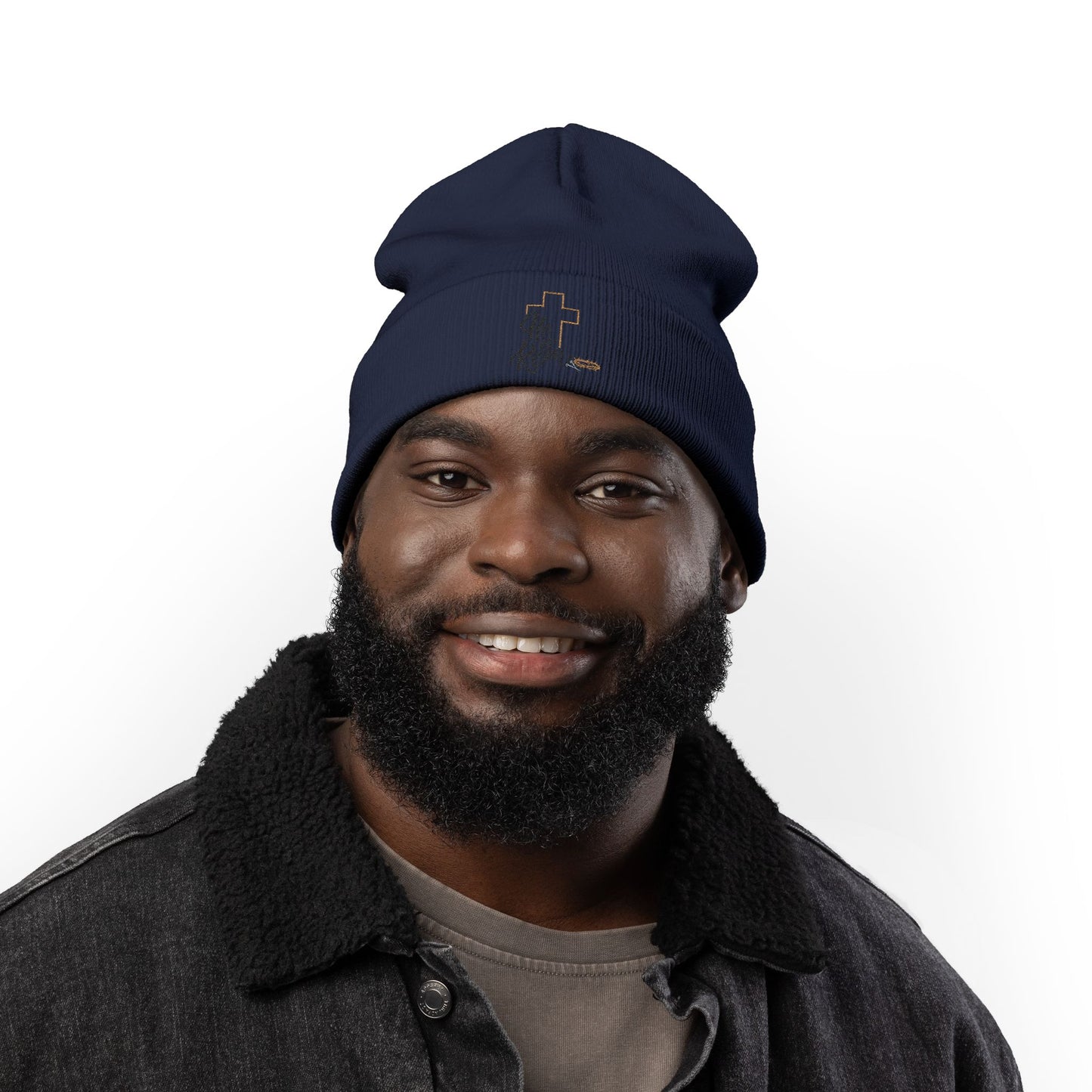 He Is Risen Embroidered Knit Beanie
