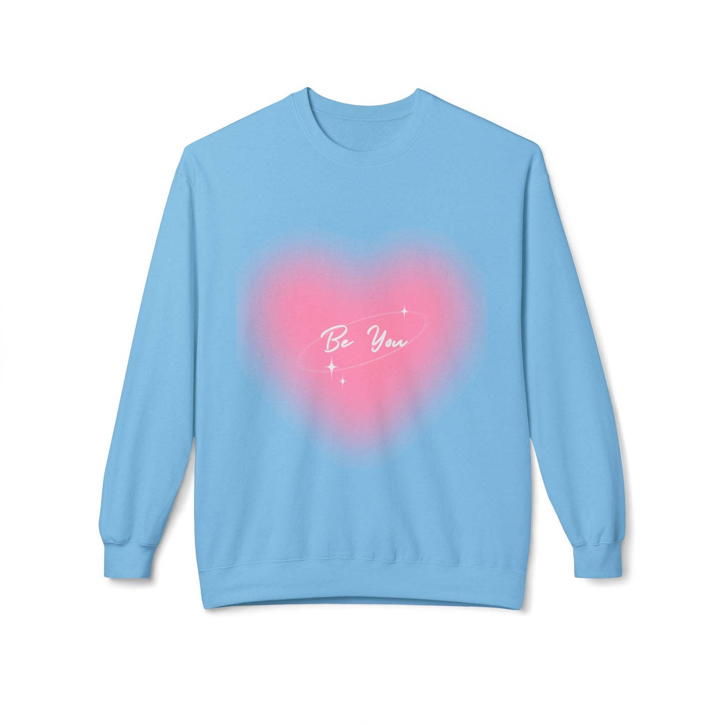 Be You Heart Crewneck Sweatshirt — Pink Heart Graphic