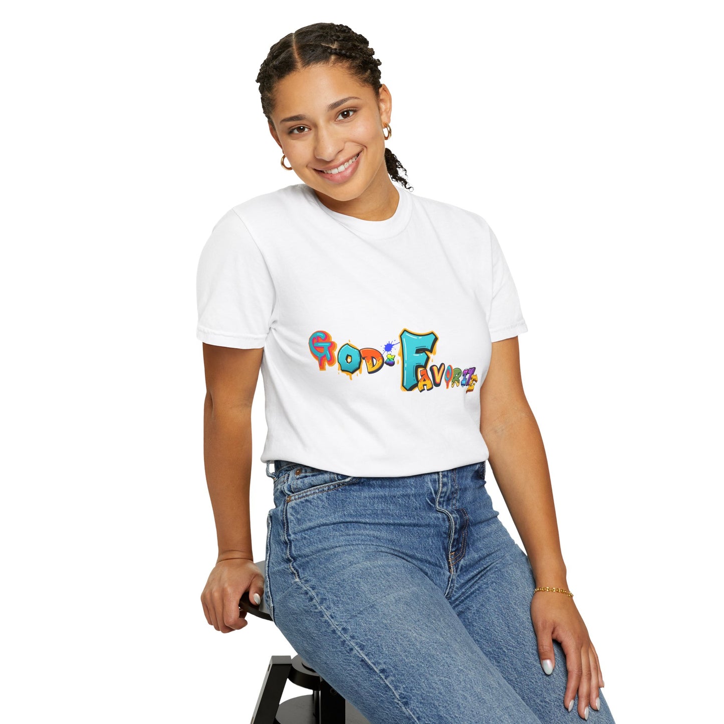 God's Favorite T-Shirt — Colorful Retro Script Graphic Tee