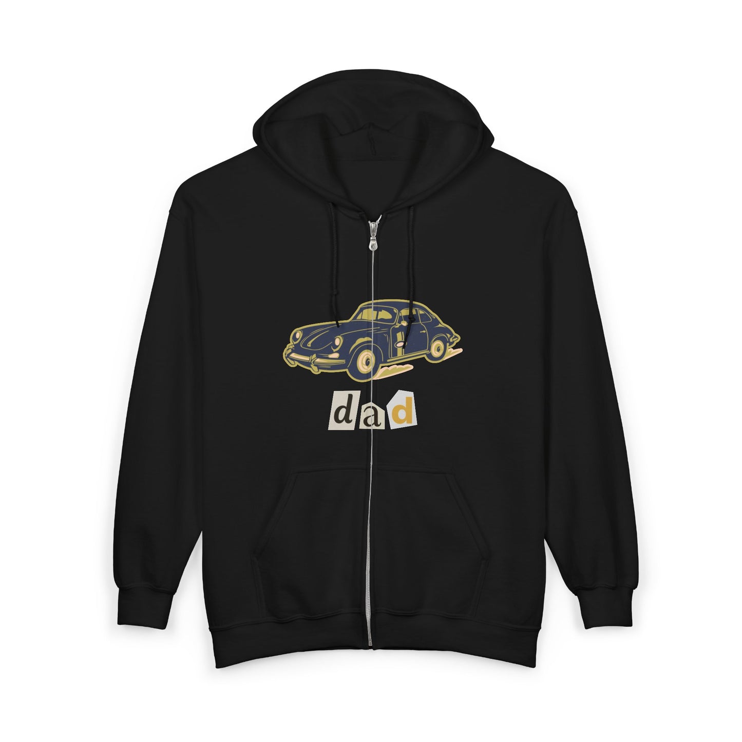 Vintage Beetle Zip Hoodie – 'dad' Car Graphic