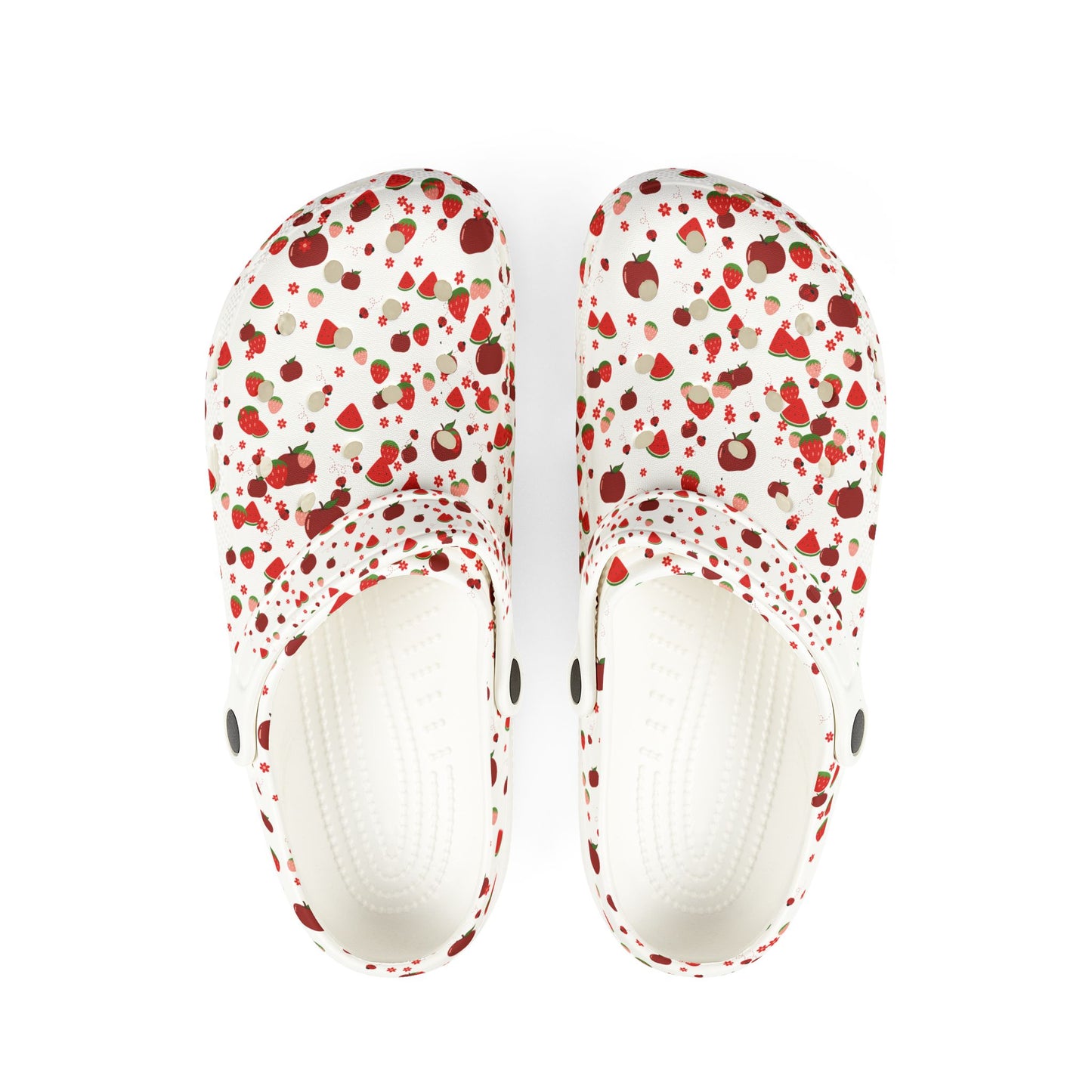 Red Confetti EVA Foam Clogs — Lightweight Splash-Print Slip-Ons