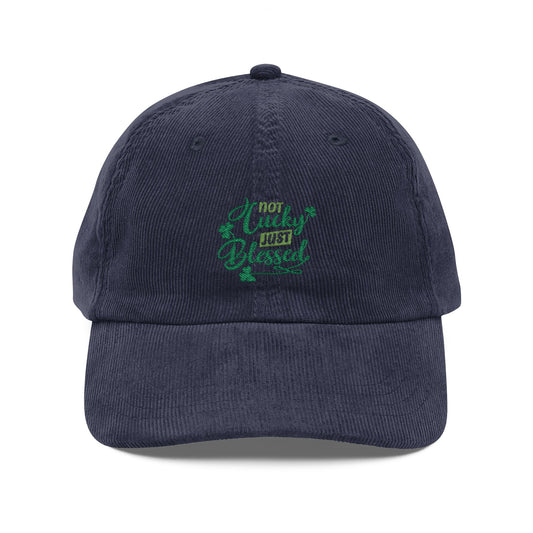 Embroidered Vintage Corduroy Cap — 'Chill Vibes' Retro Dad Hat