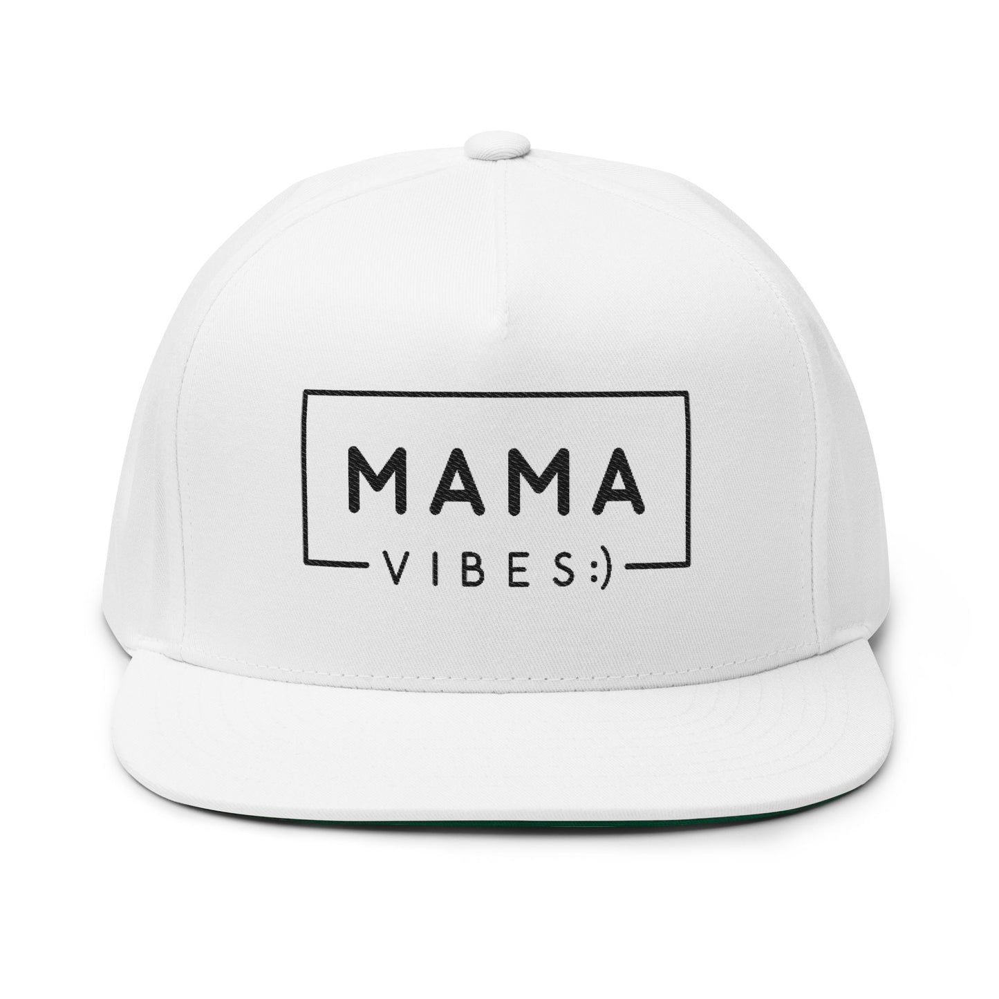 Mama Vibes Embroidered Flat Bill Cap