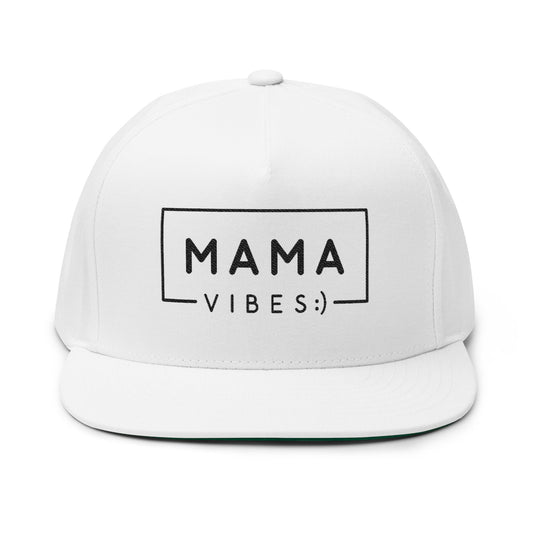 Mama Vibes Embroidered Flat Bill Cap