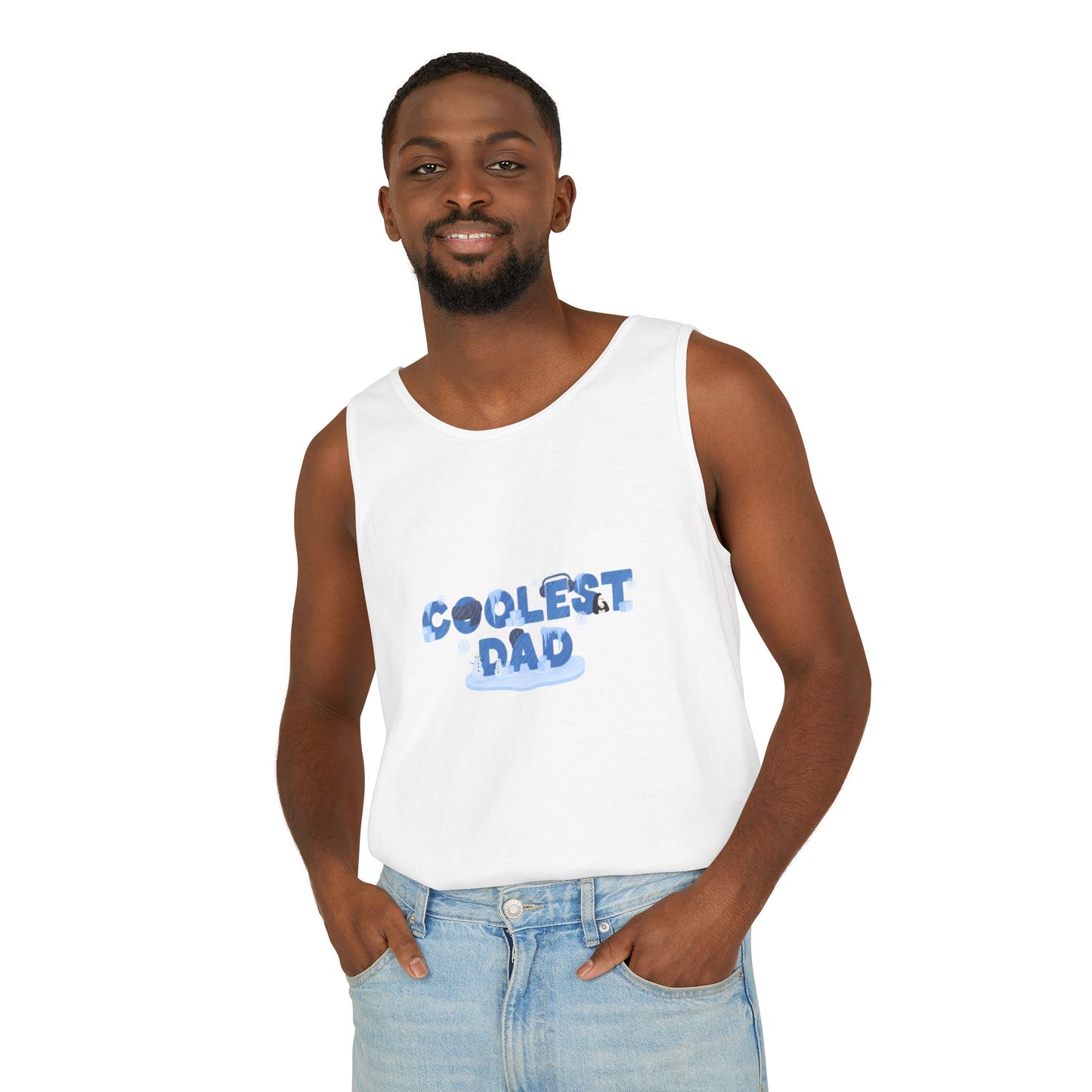 Coolest Dad Tank Top — Light Blue Retro Father's Day Tee