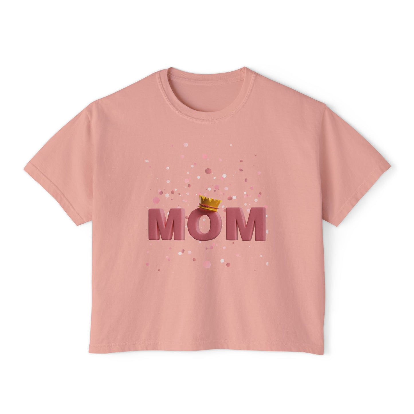 Mom Crown Boxy Tee - Stylish Women's T-Shirt for Mother's Day