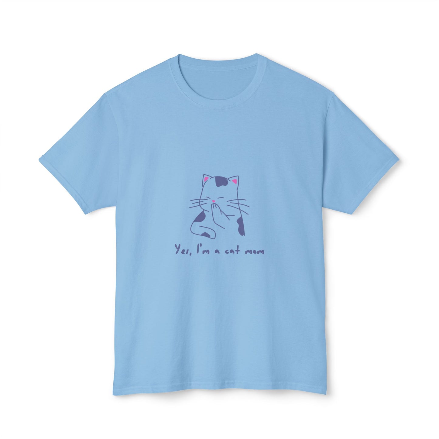 Cat Mom T-Shirt — Cute Minimal Cat Illustration with “Yes, I’m a cat mom”
