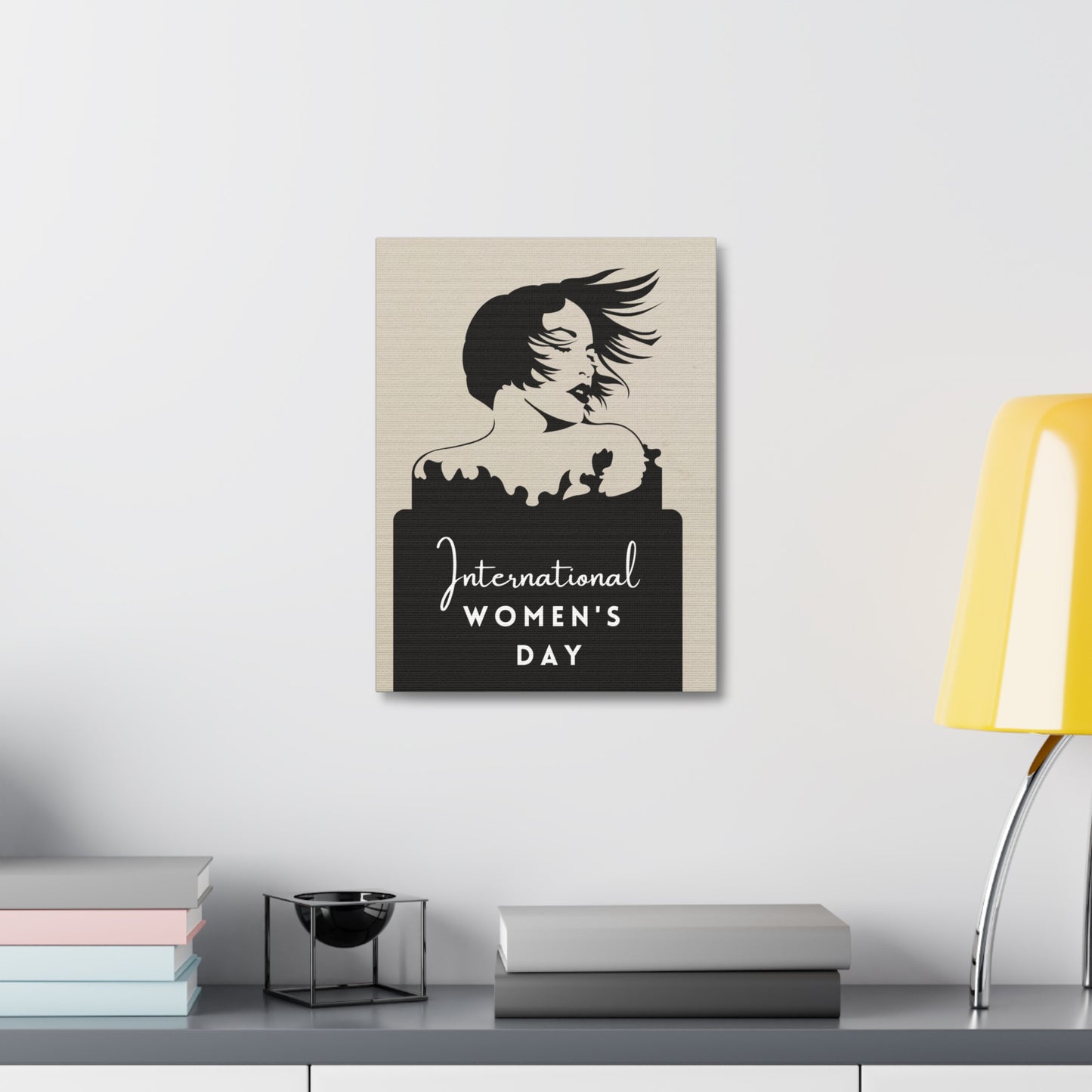 International Women’s Day Canvas Wall Art — Feminine Silhouette Stretched Canvas