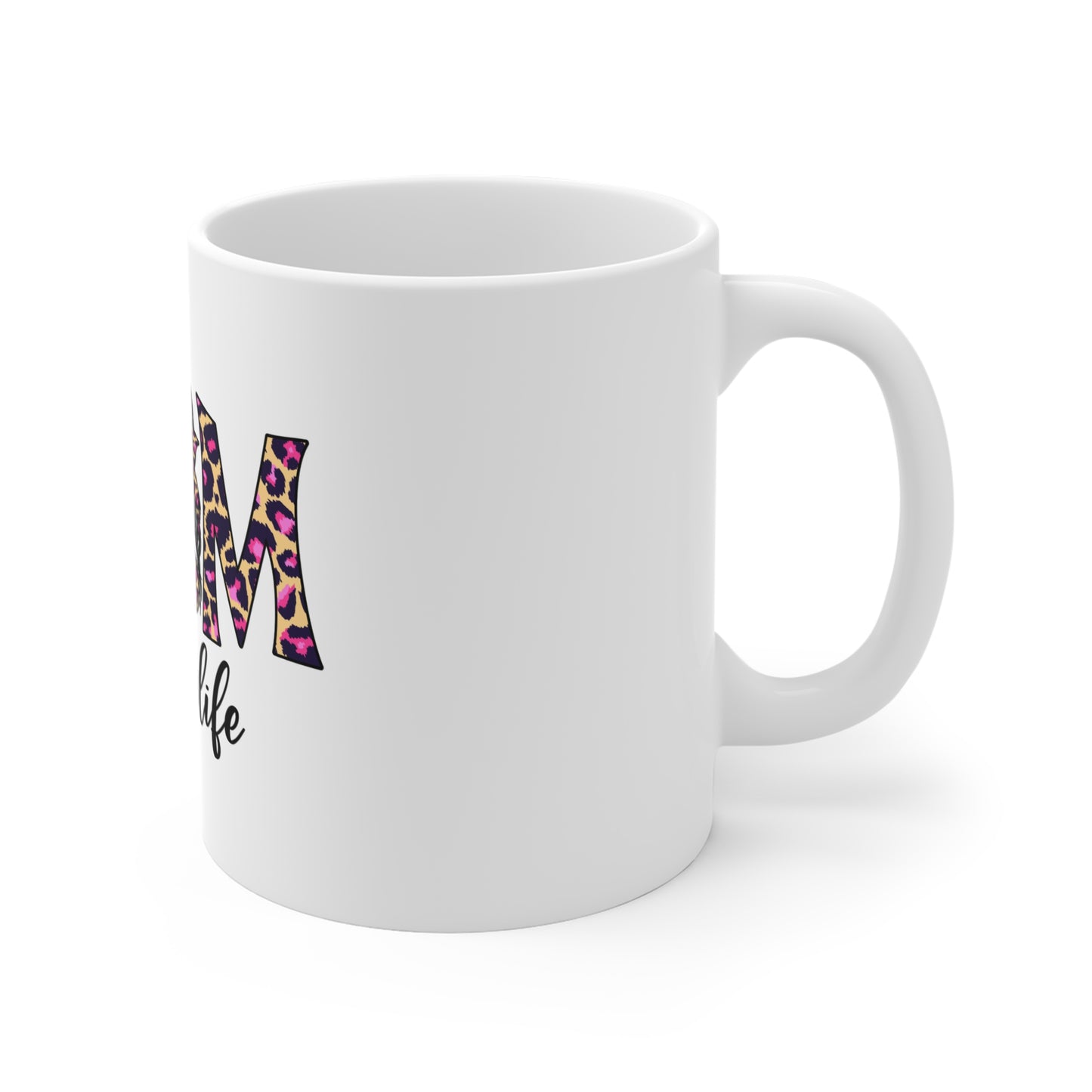 Momlife Leopard Print Mug - #Momlife 11oz Coffee Cup