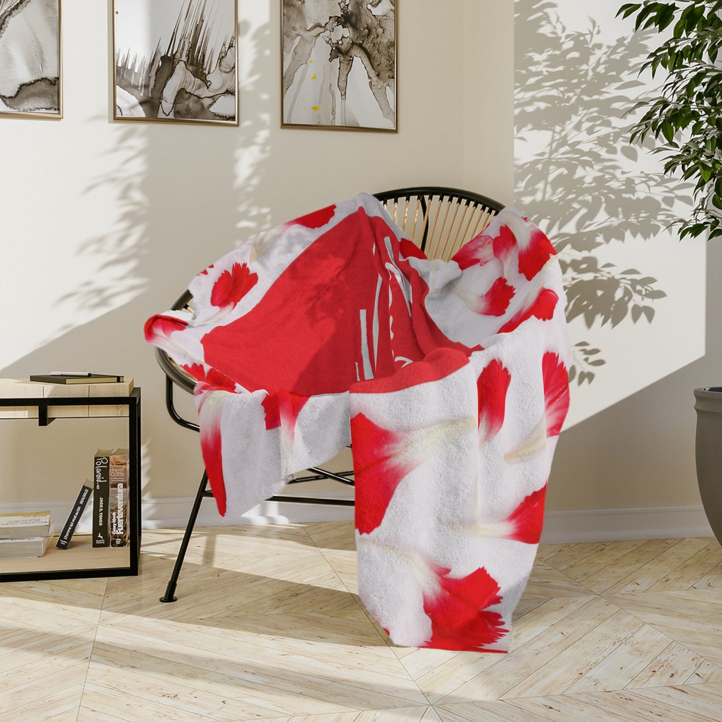 Happy Mother's Day Velveteen Blanket — Red Carnation Microfiber Throw