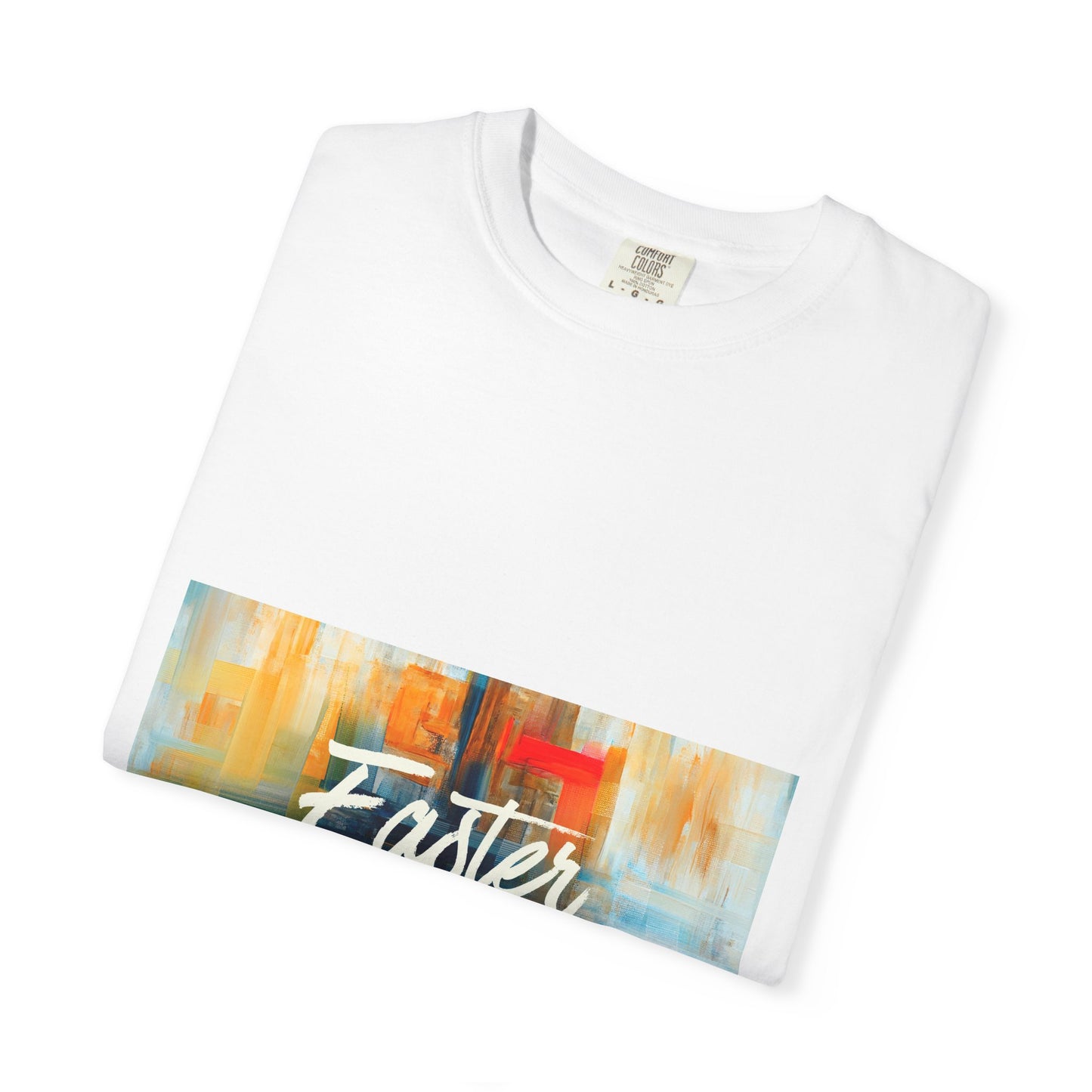 Easter Abstract Brushstroke T-Shirt — "Easter He is Risen" Graphic