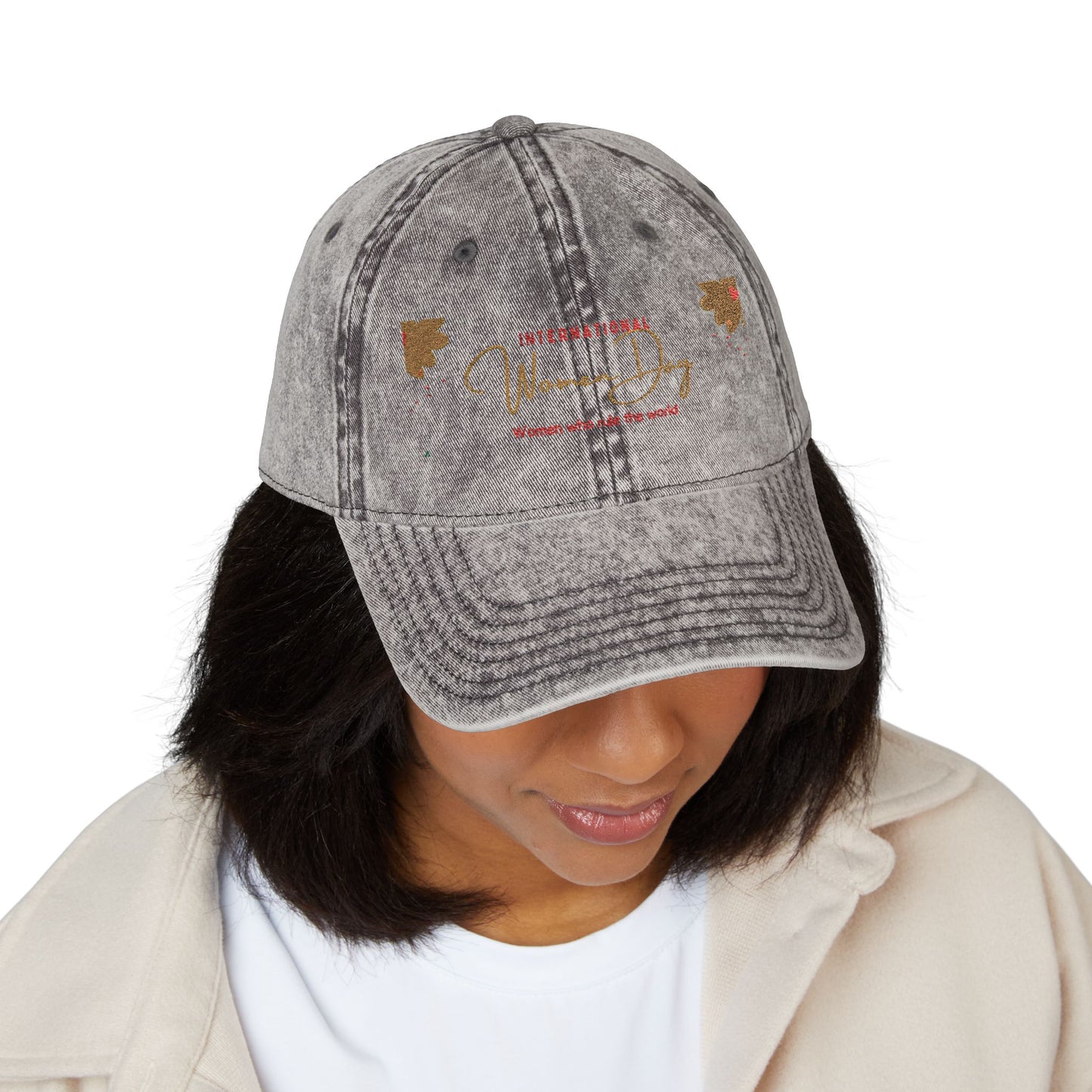 Vintage Embroidered Baseball Cap - Retro Distressed 'Vintage City' Logo