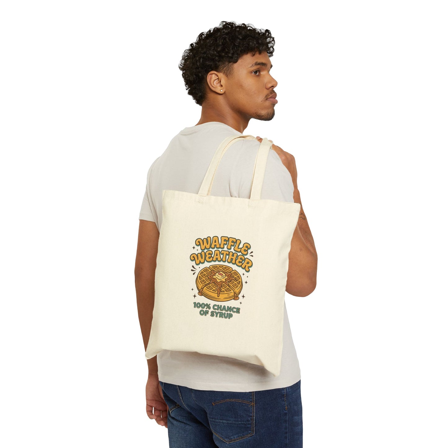 Waffle Weather Tote | Vintage Food Graphics, Retro Diner Breakfast Canvas