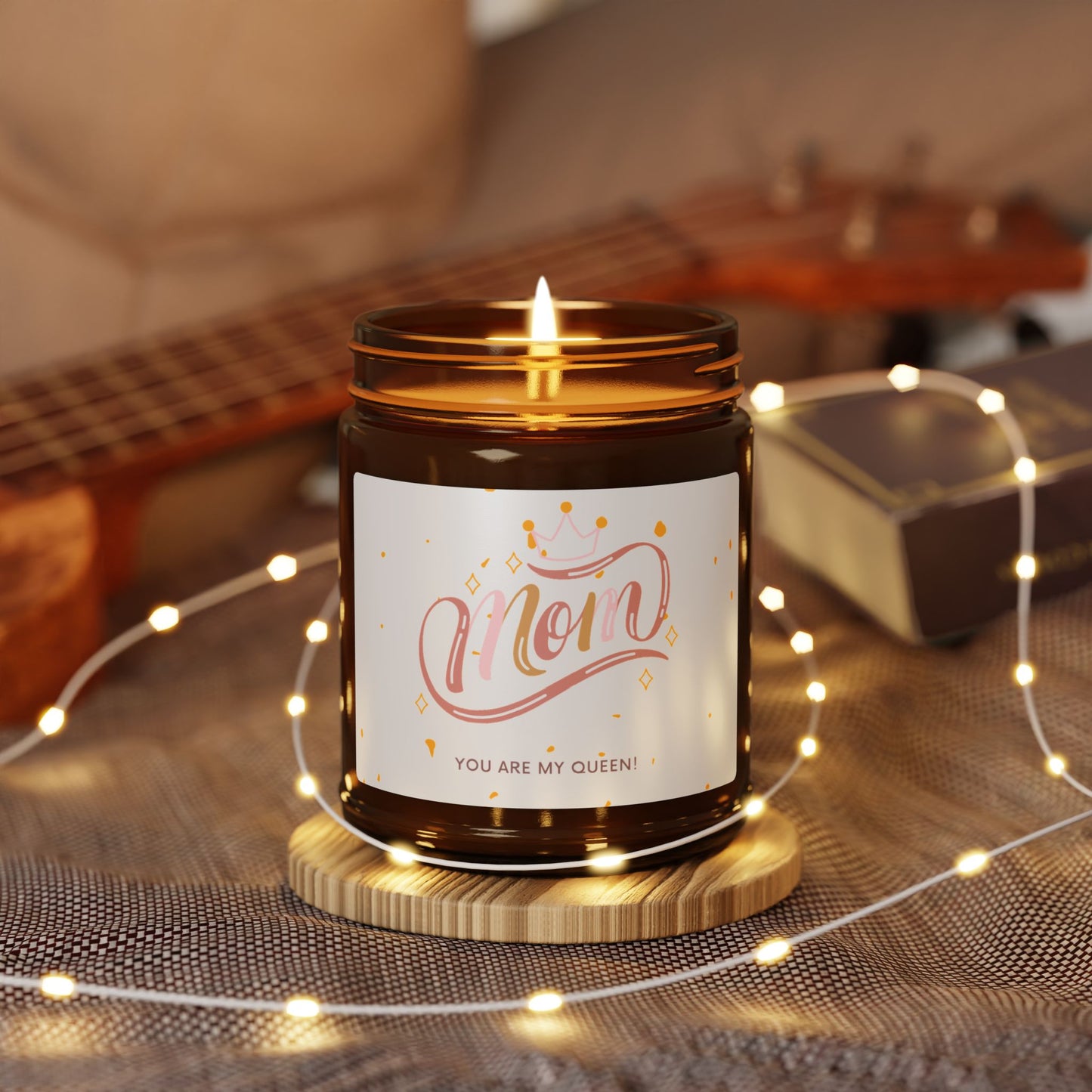 Mom Scented Soy Candle — Amber Jar, ‘You Are My Sunshine’ Gift