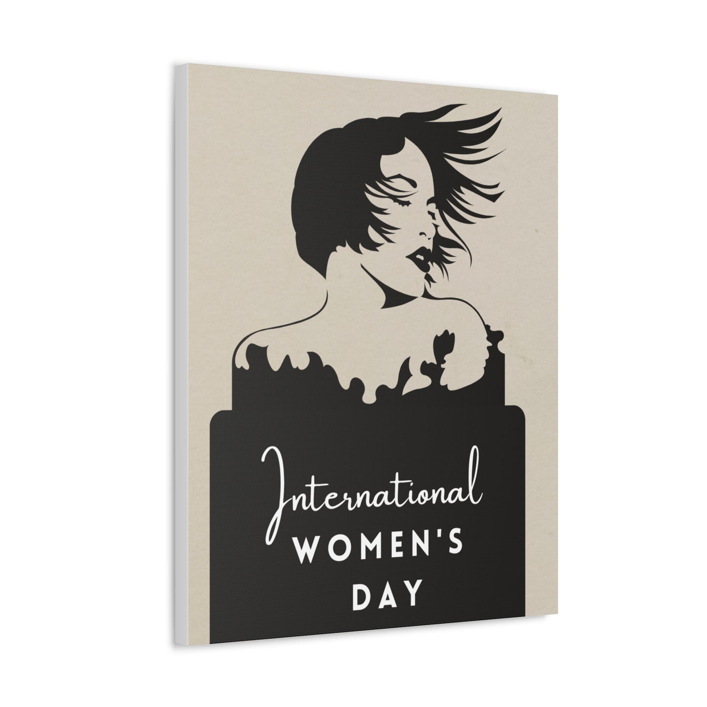 International Women’s Day Canvas Wall Art — Feminine Silhouette Stretched Canvas