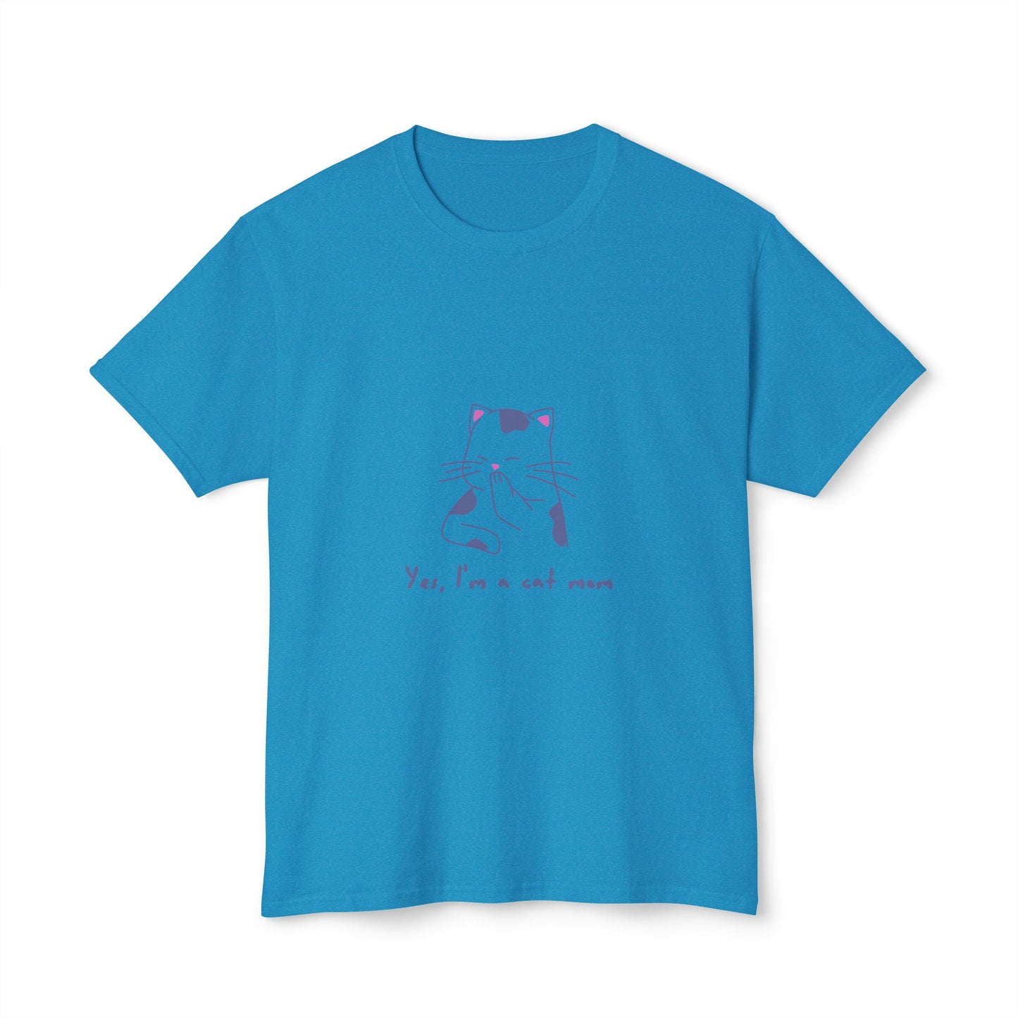 Cat Mom T-Shirt — Cute Minimal Cat Illustration with “Yes, I’m a cat mom”