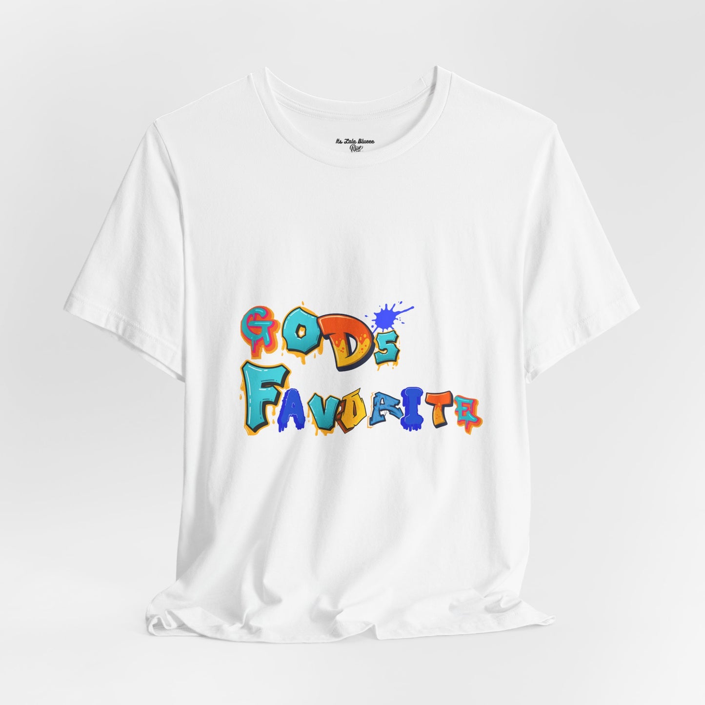 God's Favorite Graphic Tee — Colorful Handwritten Faith Shirt