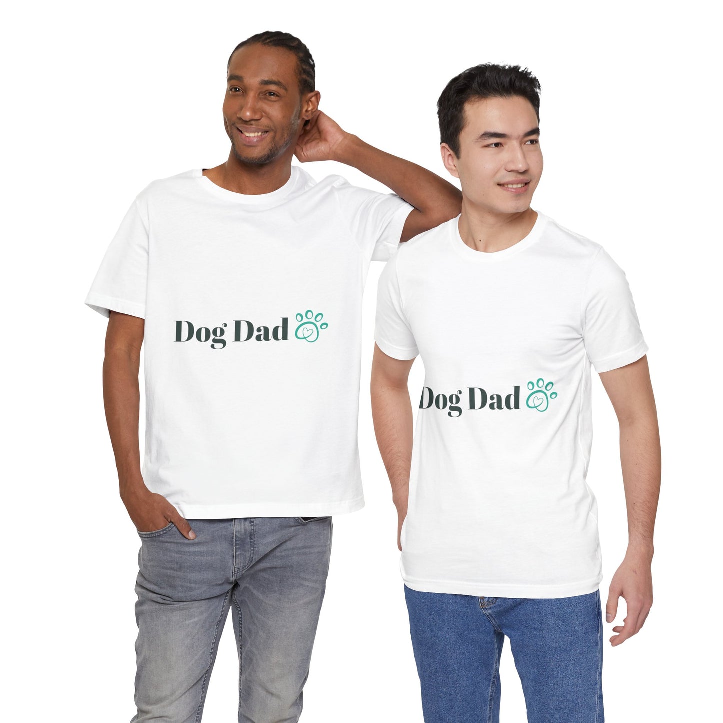 Dog Dad T-Shirt — ‘Dog Dad’ Text with Paw Print Tee