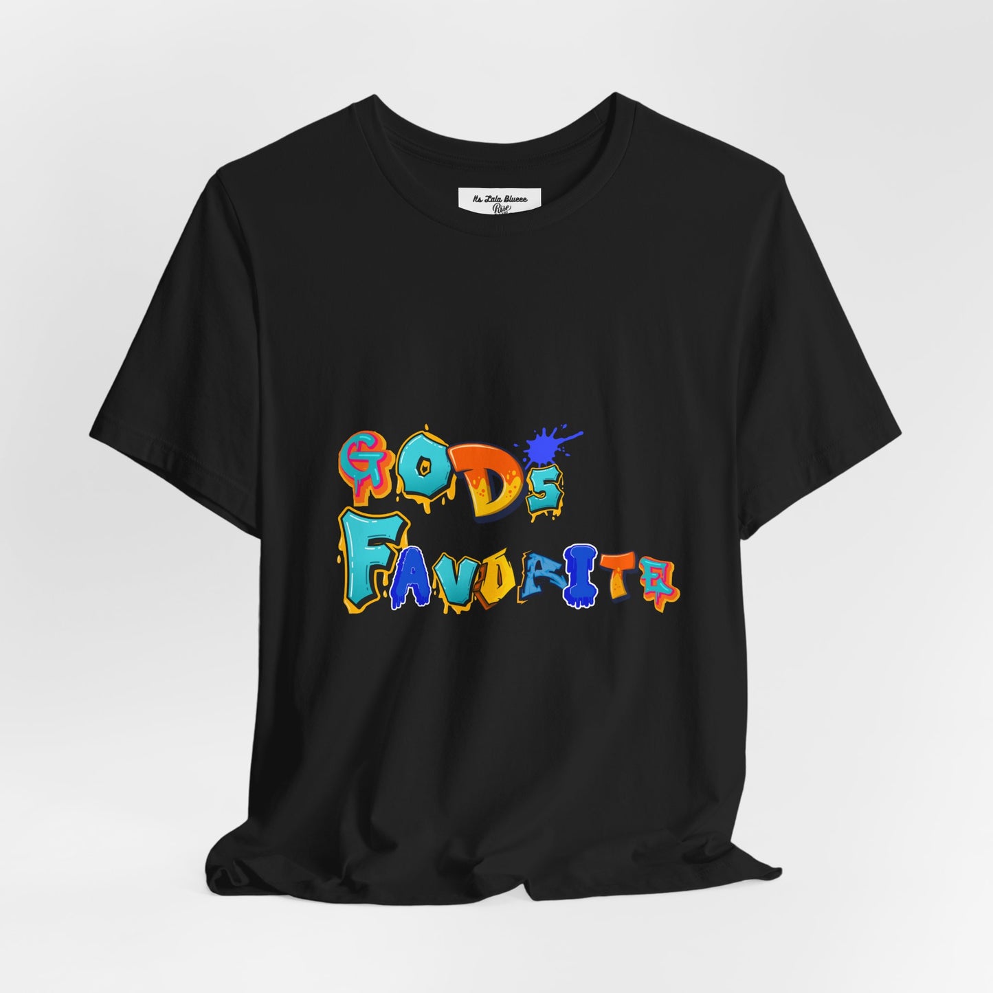 God's Favorite Graphic Tee — Colorful Handwritten Faith Shirt