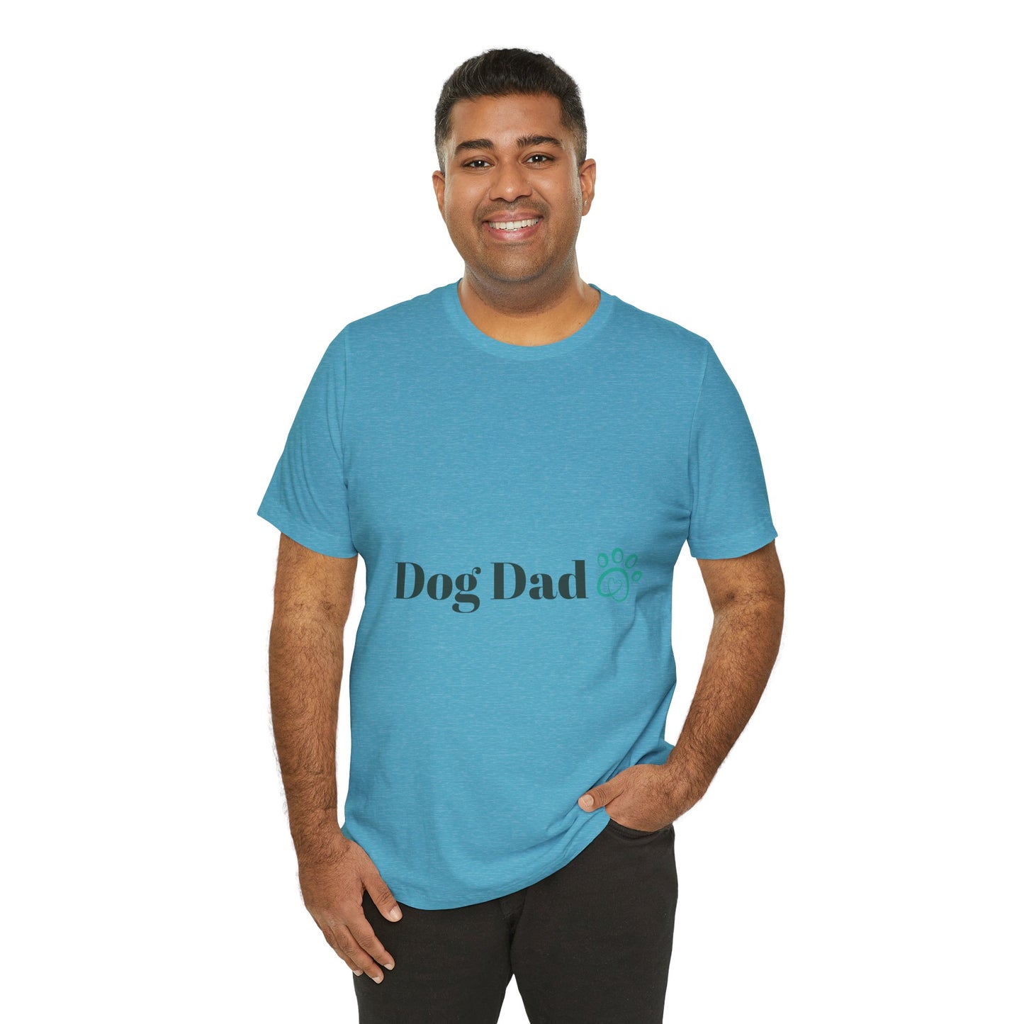 Dog Dad T-Shirt — ‘Dog Dad’ Text with Paw Print Tee