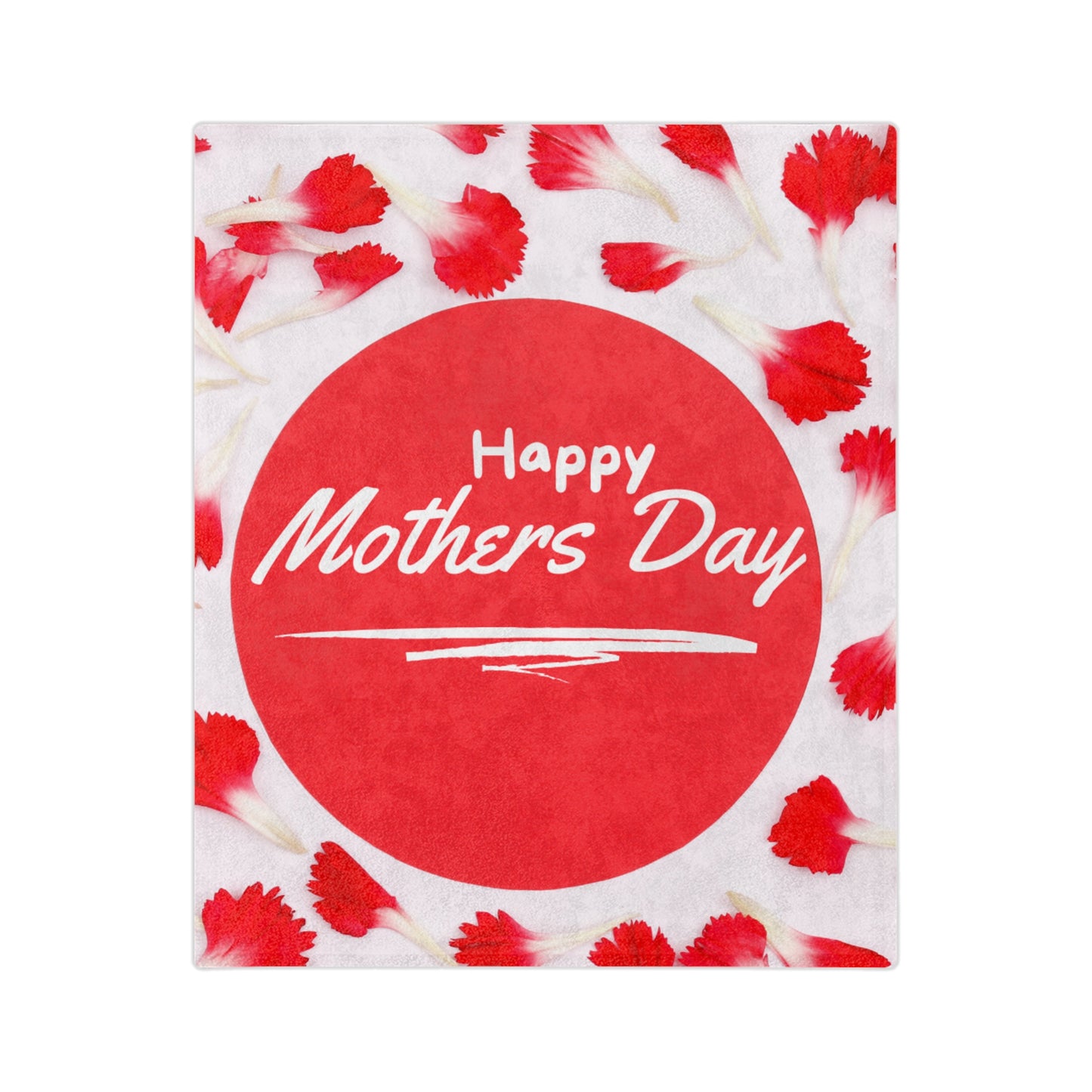 Happy Mother's Day Velveteen Blanket — Red Carnation Microfiber Throw