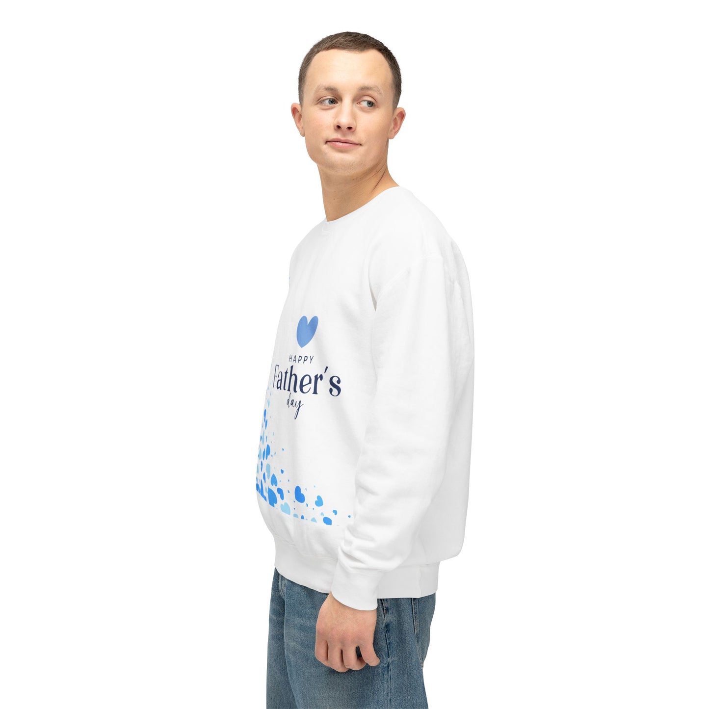 Father's Day Crewneck Sweatshirt – Blue Heart Happy Father's Day Design