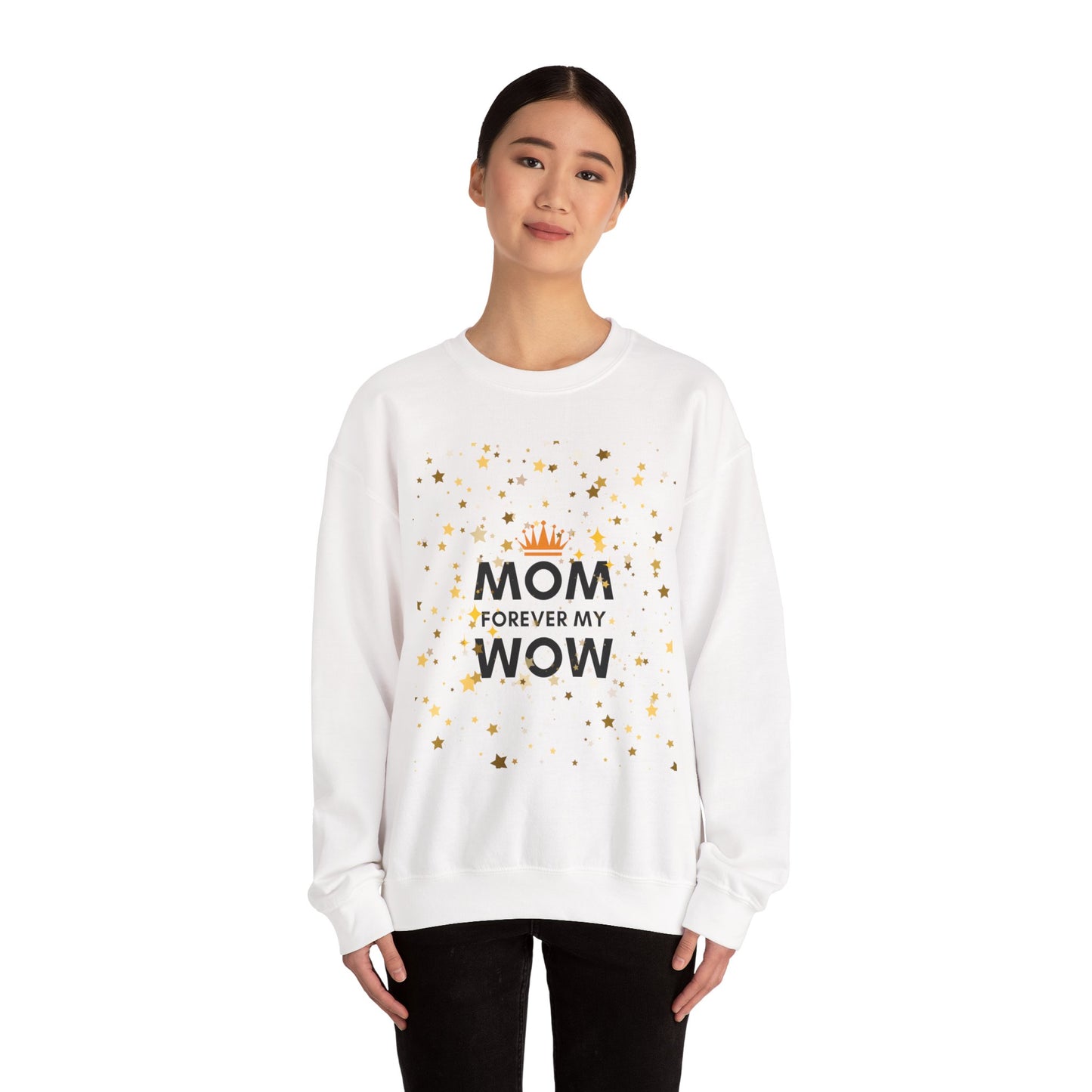 Mom Forever My Wow Crewneck Sweatshirt — Mother's Day Gift, Sparkle Crown Design