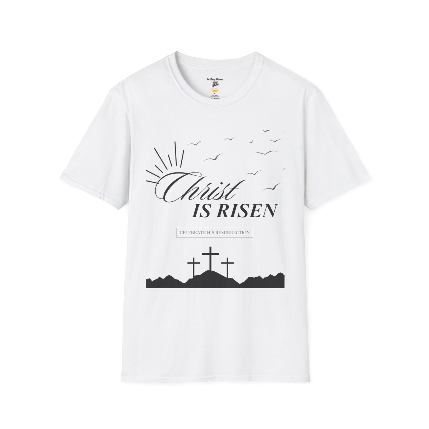 Christ Is Risen T-Shirt — Easter Christian Faith Tee with Crosses