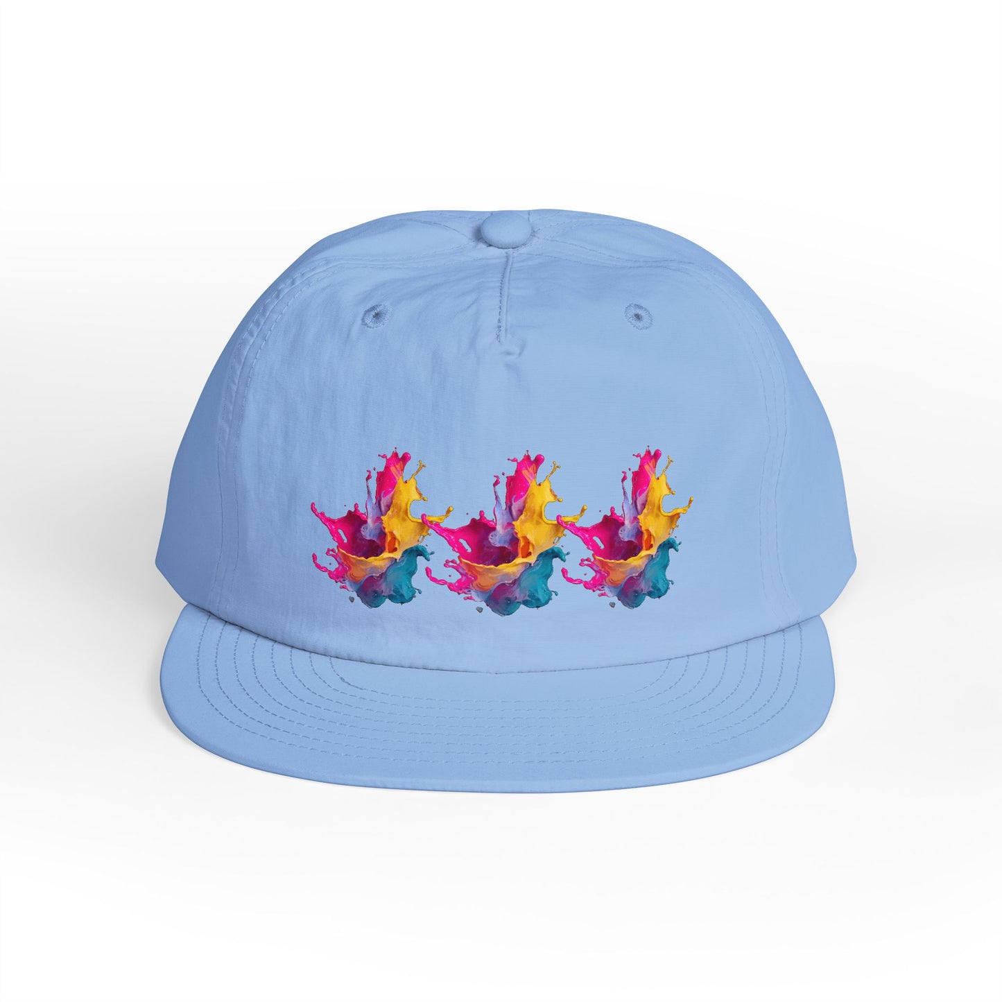 Surf Cap — Colorful Watercolor Wave Snapback Hat