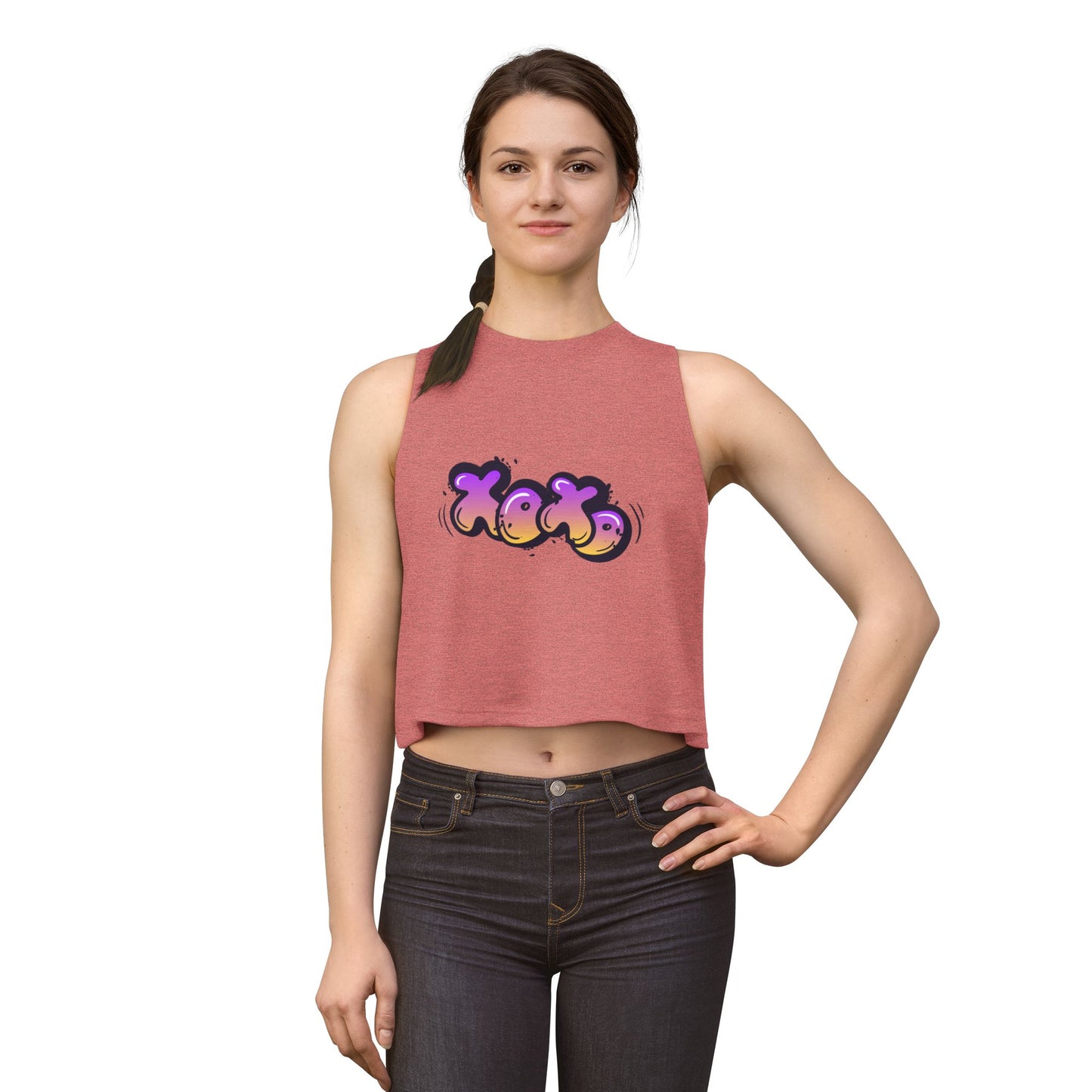 XOXO Graffiti Crop Top — Women’s Trendy Valentine Streetwear