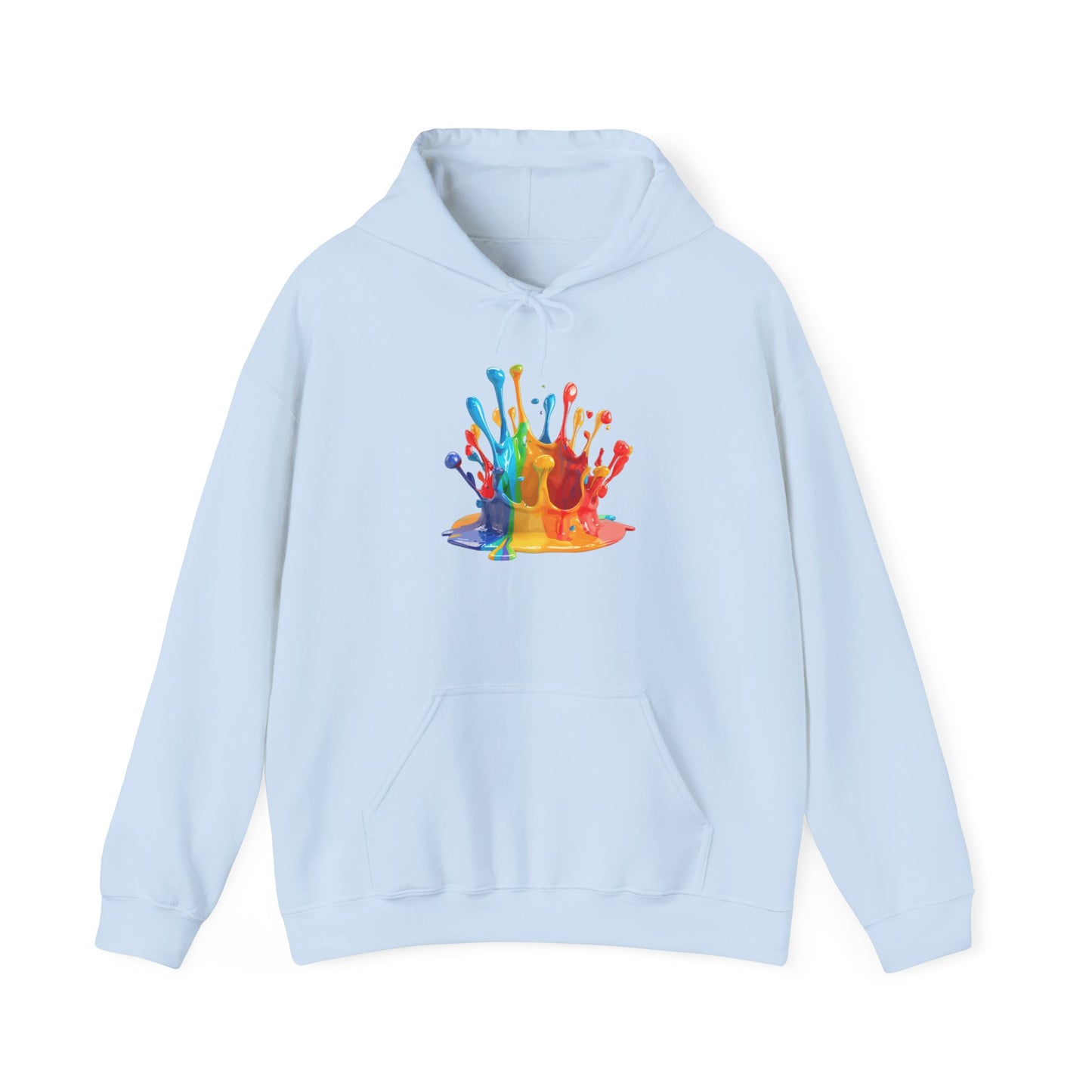 Color Splash Crown Hoodie – Rainbow Paint Crown Graphic Sweatshirt