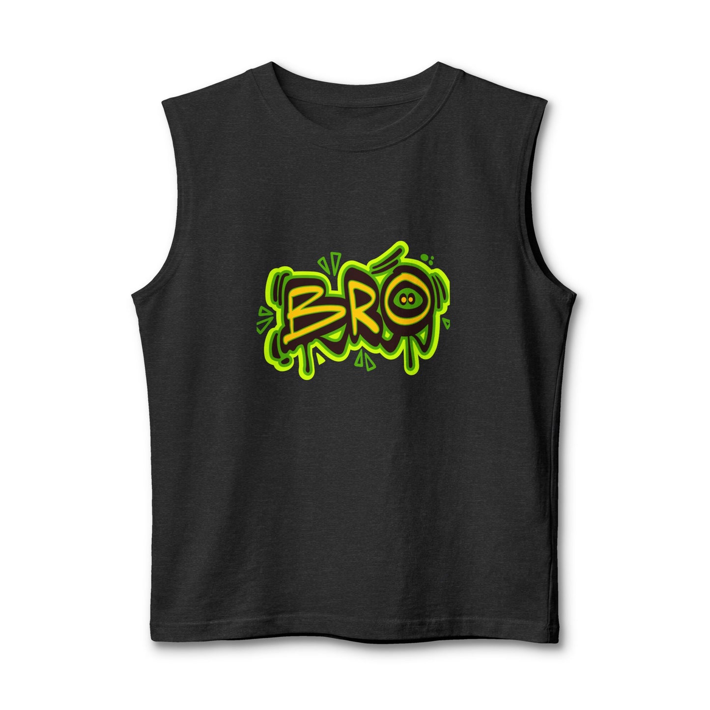 Bro Graffiti Muscle Tank — Neon Streetwear Sleeveless Tee