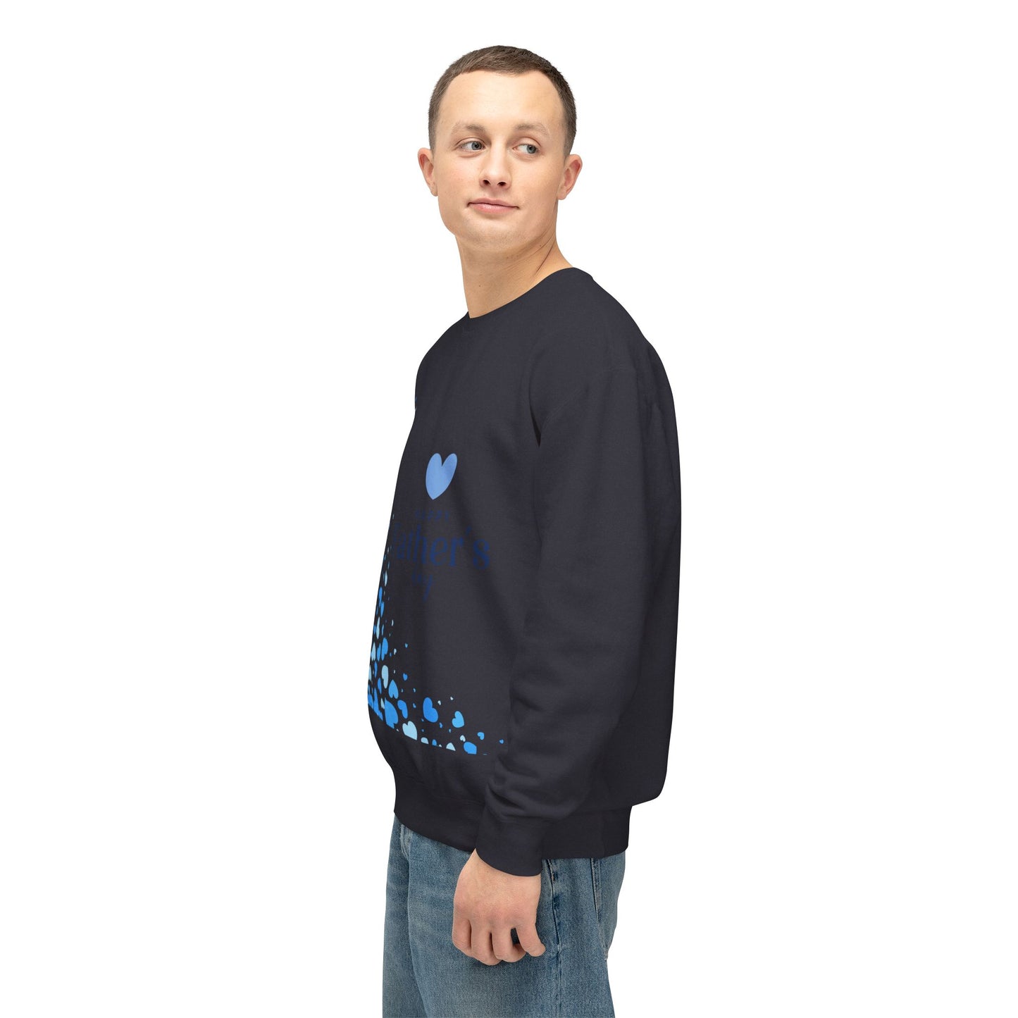 Father's Day Crewneck Sweatshirt – Blue Heart Happy Father's Day Design