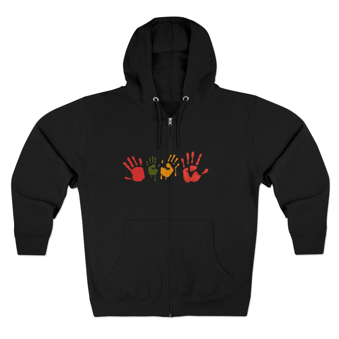 Autumn Handprint Zip Hoodie — Art Design